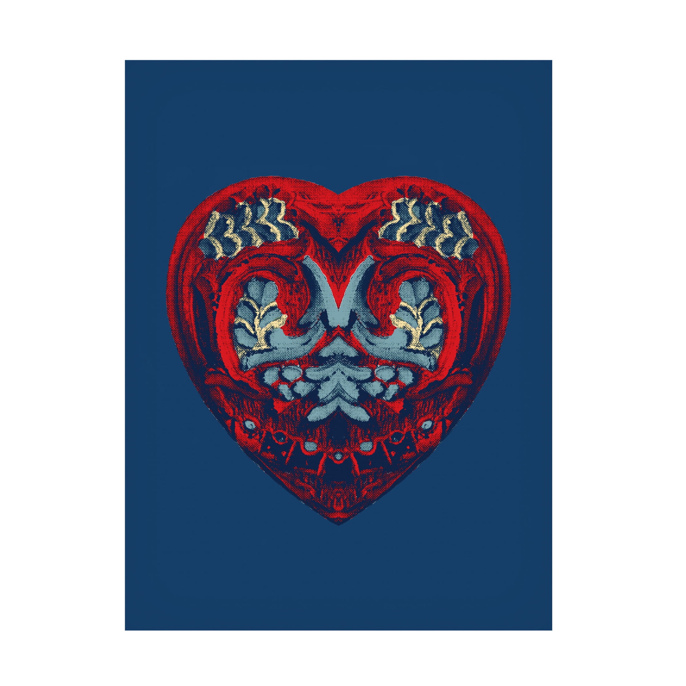 Canvas Wall Art - Tom Quartermaine 'Blue Scandi Heart' Wall Art for Living Room, Bedroom, or Office Décor by Trademark Fine Art - 14 x 19 Inches