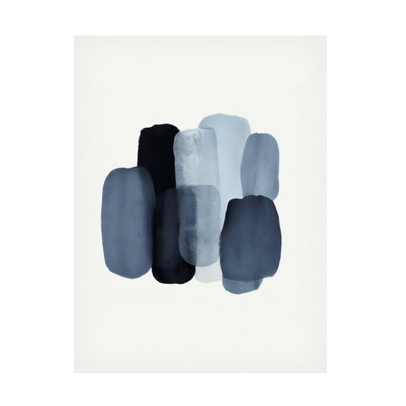 Canvas Wall Art - Tom Quartermaine 'Blue Watercolor Strokes 2' Wall Art for Living Room, Bedroom, or Office Décor by Trademark Fine Art - 14 x 19 Inches