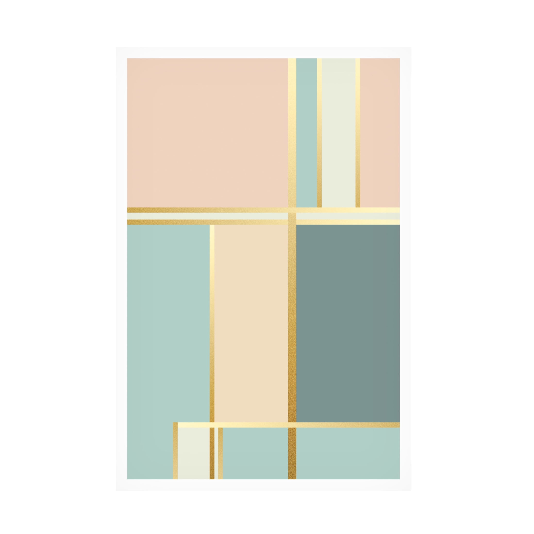 Canvas Wall Art - Tom Quartermaine 'Boho Pastel Abstract with Gold' Wall Art for Living Room, Bedroom, or Office Décor by Trademark Fine Art - 30 x 47 Inches