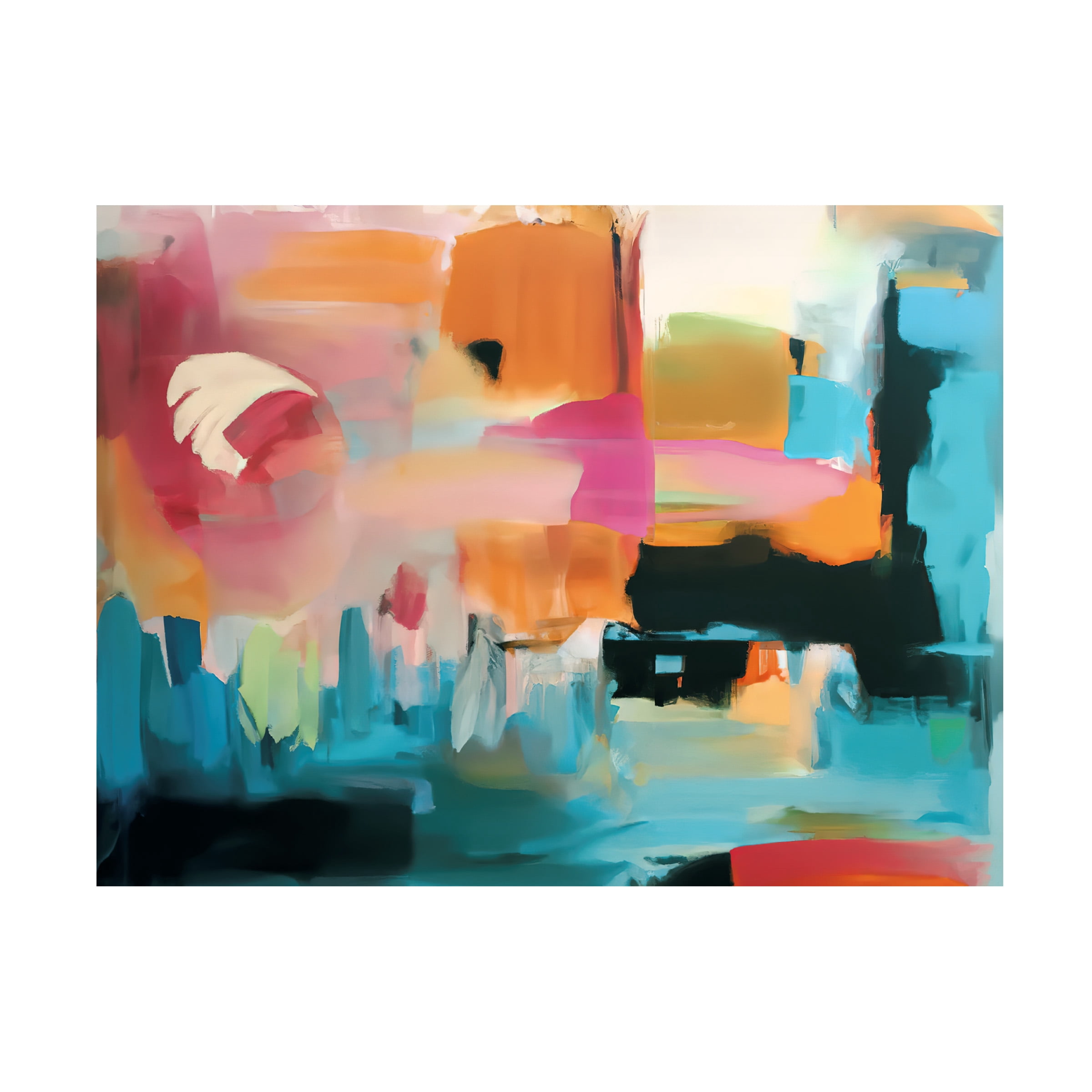 Canvas Wall Art - Tom Quartermaine 'Bold Colorful Abstract Painting' Wall Art for Living Room, Bedroom, or Office DÃ©cor by Trademark Fine Art - 47 x 35 Inches