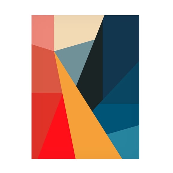 Canvas Wall Art - Tom Quartermaine 'Bold Colorful Geometric Prints 1' Wall Art for Living Room, Bedroom, or Office Décor by Trademark Fine Art - 18 x 24 Inches