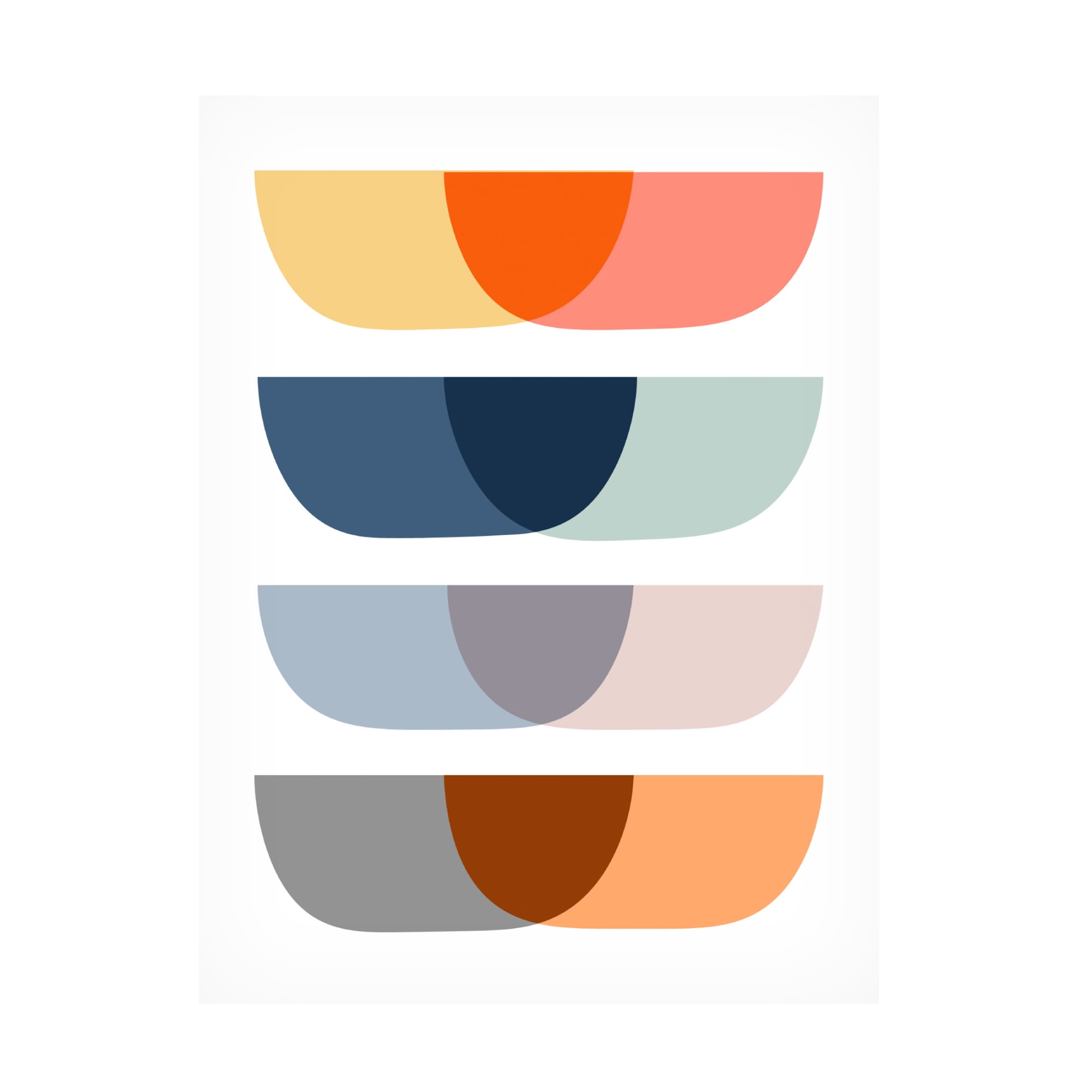 Canvas Wall Art - Tom Quartermaine 'Colorful Abstract Mid Century Design' Wall Art for Living Room, Bedroom, or Office Décor by Trademark Fine Art - 14 x 19 Inches