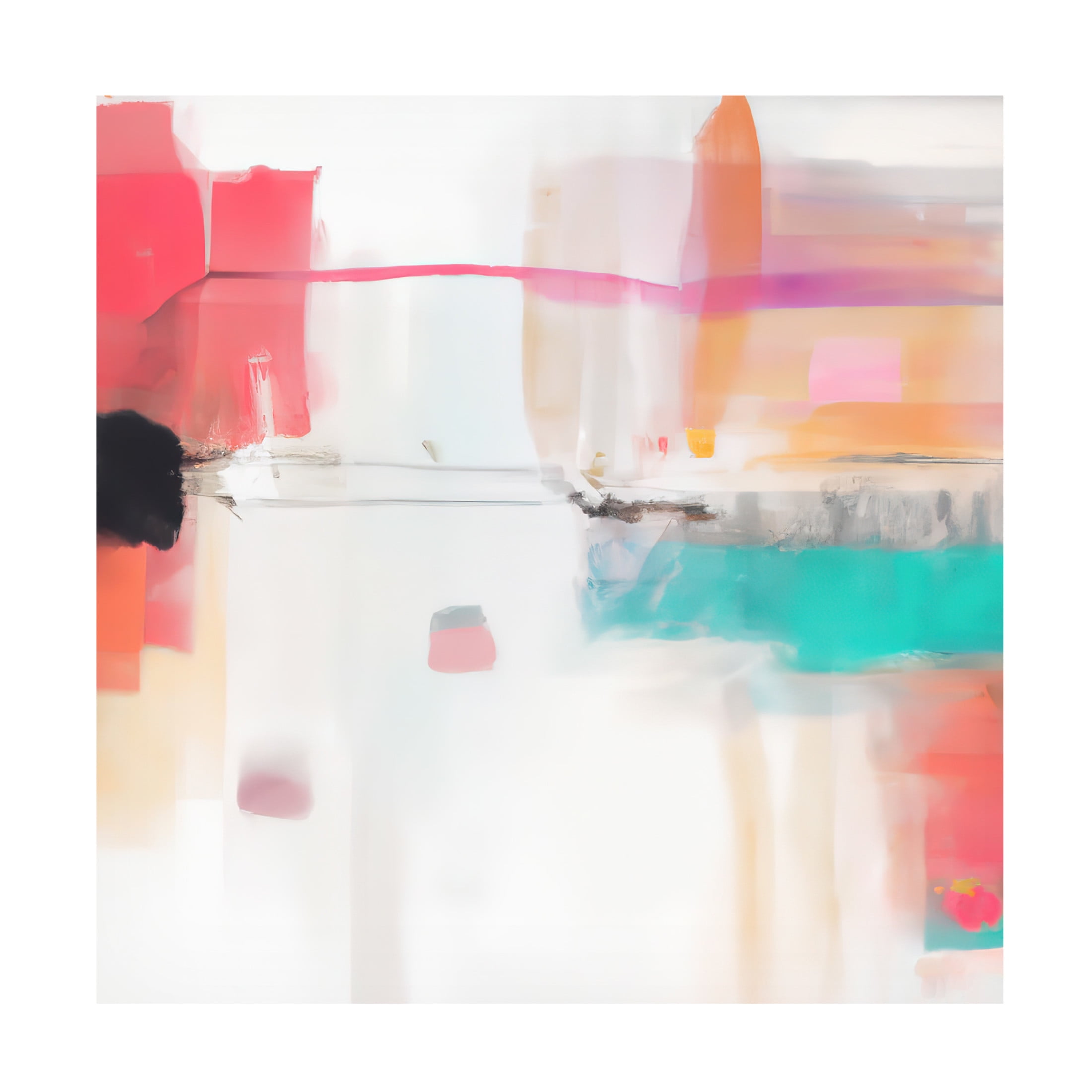 Canvas Wall Art - Tom Quartermaine 'Cute Colorful Minimalist Painting 1' Wall Art for Living Room, Bedroom, or Office Décor by Trademark Fine Art - 14 x 14 Inches
