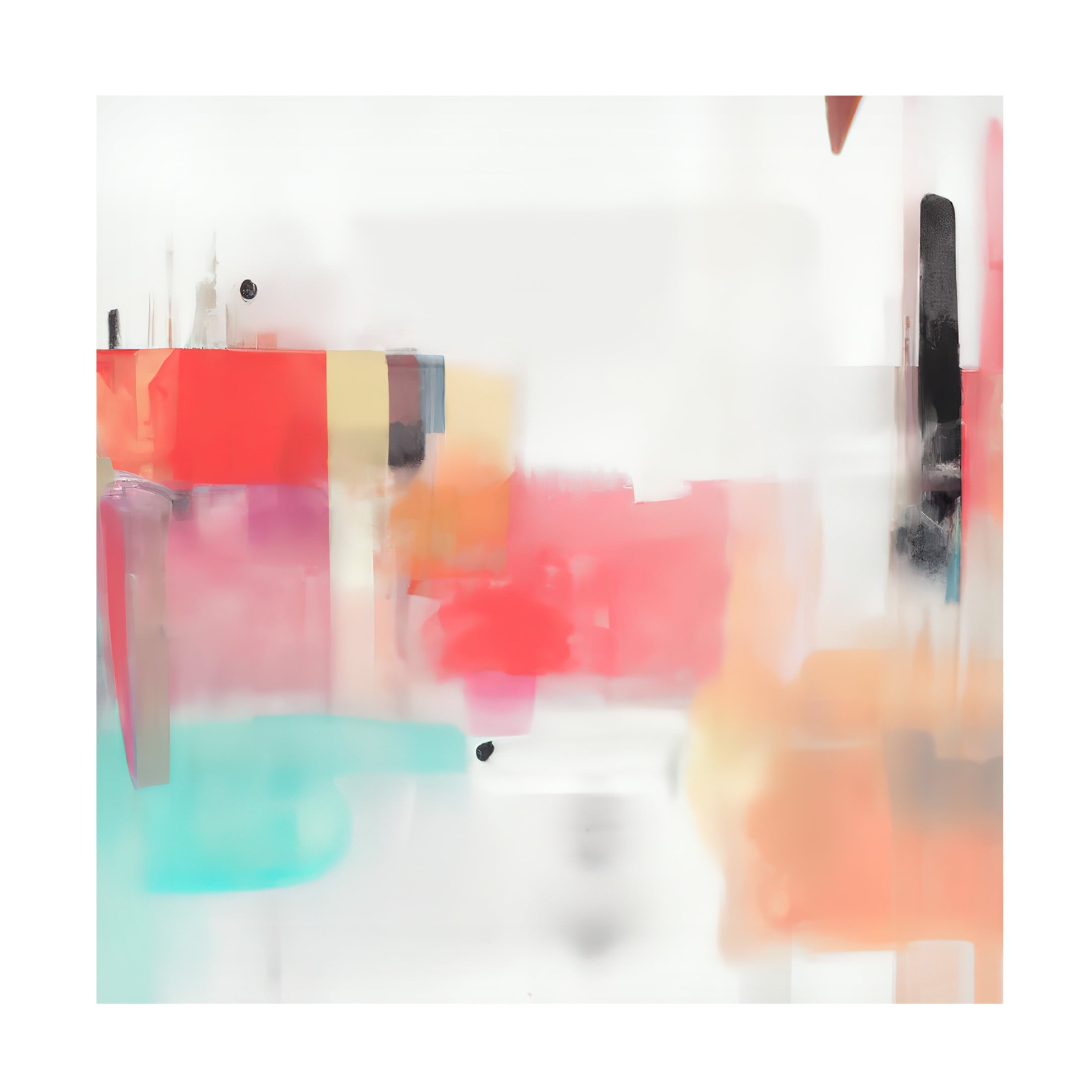 Canvas Wall Art - Tom Quartermaine 'Cute Colorful Minimalist Painting 2' Wall Art for Living Room, Bedroom, or Office Décor by Trademark Fine Art - 14 x 14 Inches