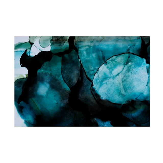Canvas Wall Art Tom Quartermaine 'Dark Blue Alcohol Ink' Wall Art for