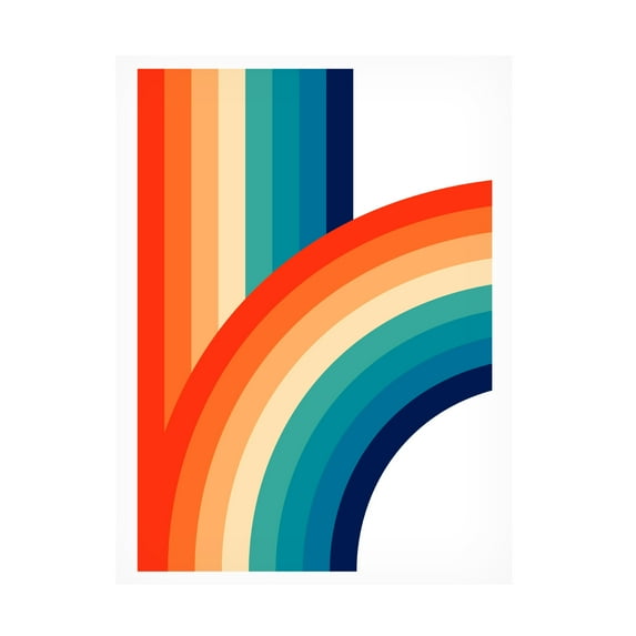 Canvas Wall Art - Tom Quartermaine 'Fun Abstract Rainbow' Wall Art for Living Room, Bedroom, or Office Décor by Trademark Fine Art - 24 x 32 Inches