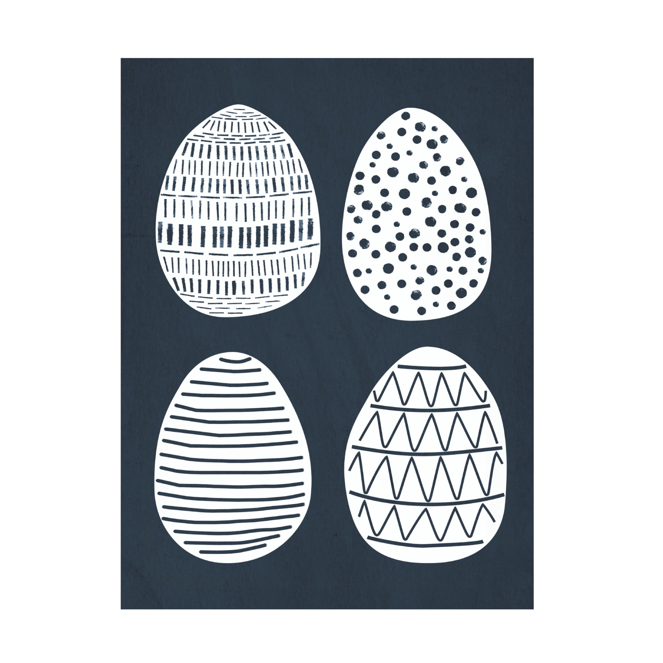 Canvas Wall Art - Tom Quartermaine 'Ink Blue Abstract Scandinavian Eggs' Wall Art for Living Room, Bedroom, or Office Décor by Trademark Fine Art - 24 x 32 Inches