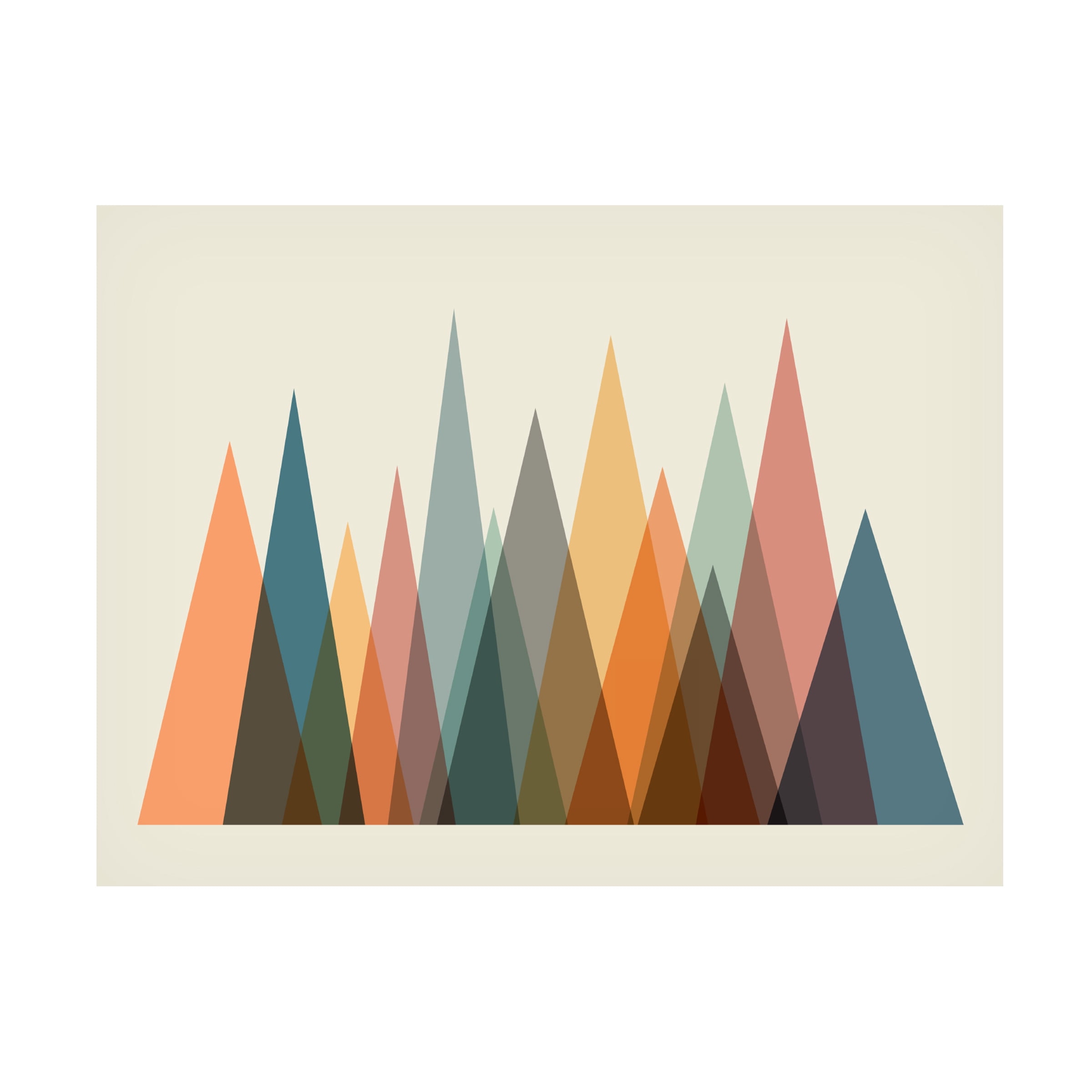 Canvas Wall Art - Tom Quartermaine 'Mid Century Abstract Mountain' Wall Art for Living Room, Bedroom, or Office DÃ©cor by Trademark Fine Art - 32 x 24 Inches