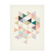 Canvas Wall Art - Tom Quartermaine 'Pastel Neutral Scandinavian Triangles' Wall Art for Living Room, Bedroom, or Office Décor by Trademark Fine Art - 14 x 19 Inches