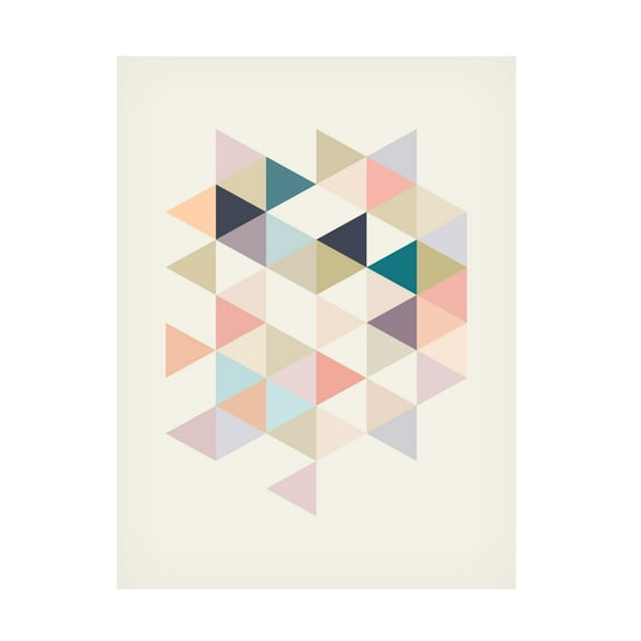 Canvas Wall Art - Tom Quartermaine 'Pastel Neutral Scandinavian Triangles' Wall Art for Living Room, Bedroom, or Office Décor by Trademark Fine Art - 14 x 19 Inches
