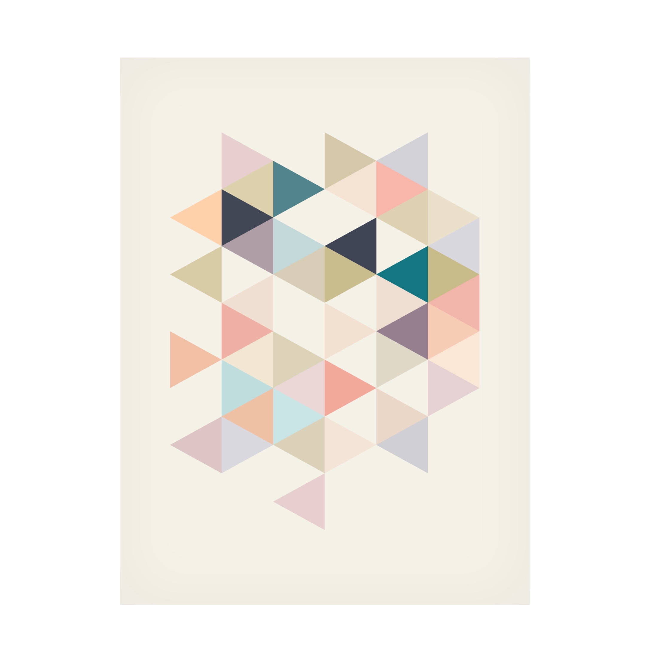 Canvas Wall Art - Tom Quartermaine 'Pastel Neutral Scandinavian Triangles' Wall Art for Living Room, Bedroom, or Office Décor by Trademark Fine Art - 18 x 24 Inches