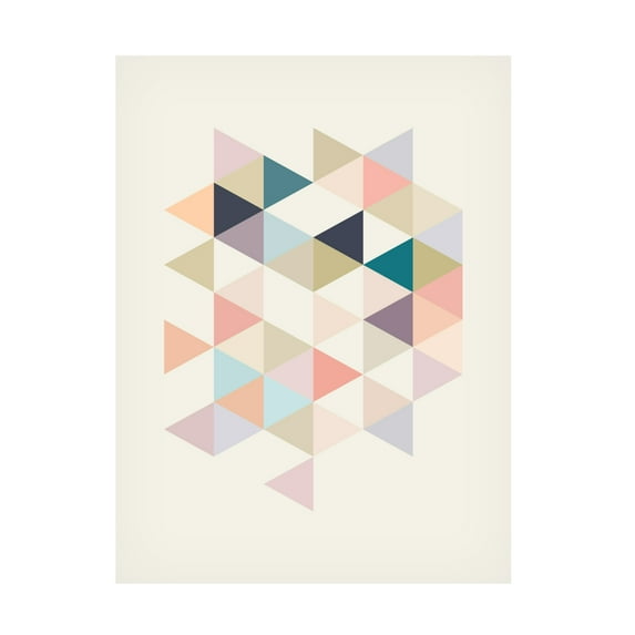 Canvas Wall Art - Tom Quartermaine 'Pastel Neutral Scandinavian Triangles' Wall Art for Living Room, Bedroom, or Office Décor by Trademark Fine Art - 35 x 47 Inches
