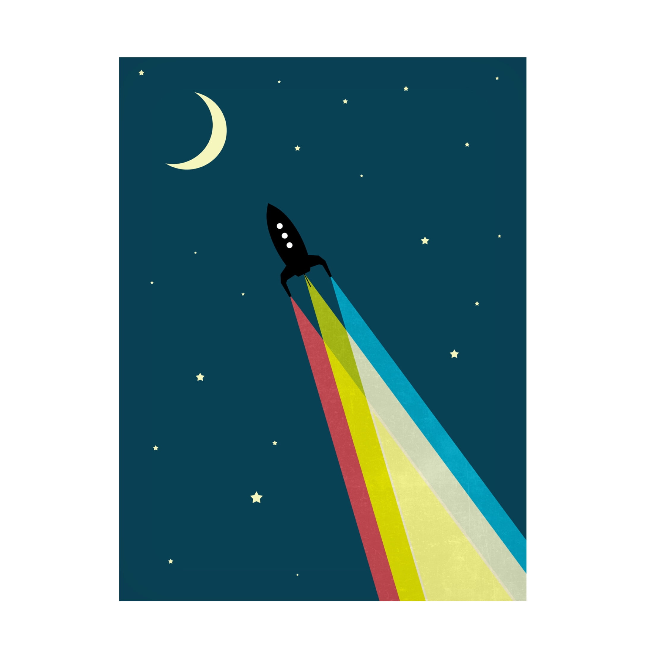 Canvas Wall Art - Tom Quartermaine 'Rainbow Rocket Abstract 1' Wall Art for Living Room, Bedroom, or Office Décor by Trademark Fine Art - 14 x 19 Inches