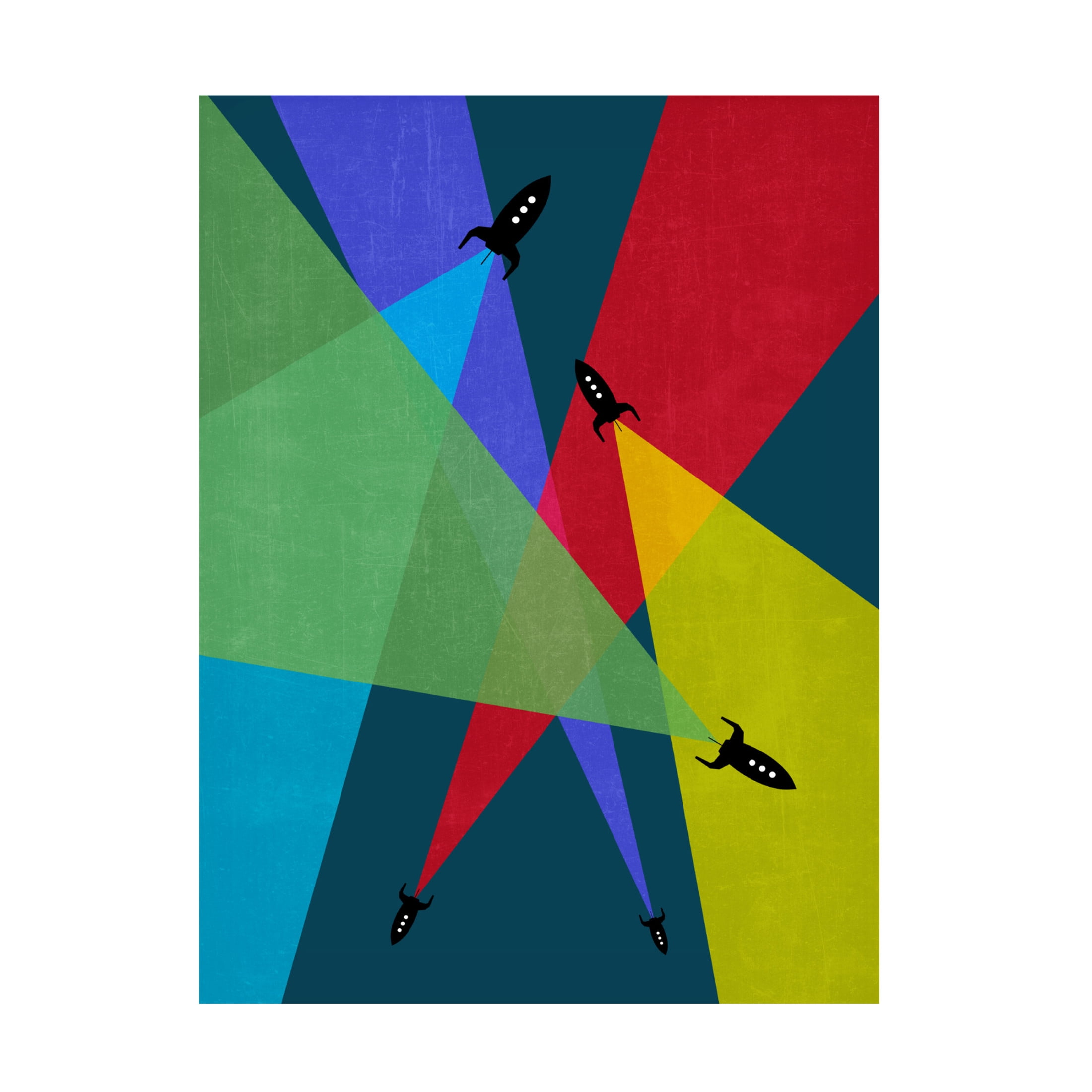 Canvas Wall Art - Tom Quartermaine 'Rainbow Rocket Abstract 2' Wall Art for Living Room, Bedroom, or Office Décor by Trademark Fine Art - 18 x 24 Inches