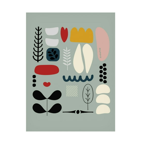 Canvas Wall Art - Tom Quartermaine 'Scandinavian Abstract Shapes on Duck Egg Blue' Wall Art for Living Room, Bedroom, or Office Décor by Trademark Fine Art - 14 x 19 Inches