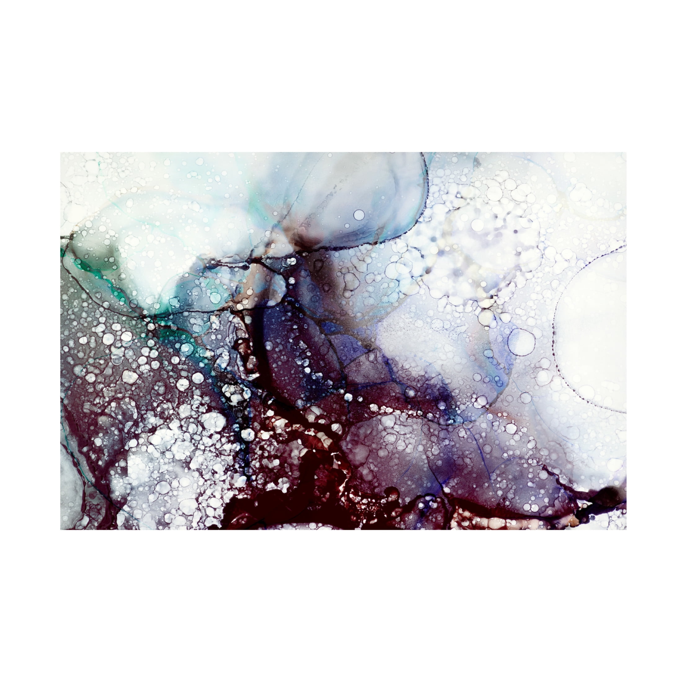 Canvas Wall Art - Tom Quartermaine 'Textured Cool Alcohol Ink' Wall Art for Living Room, Bedroom, or Office Décor by Trademark Fine Art - 32 x 22 Inches
