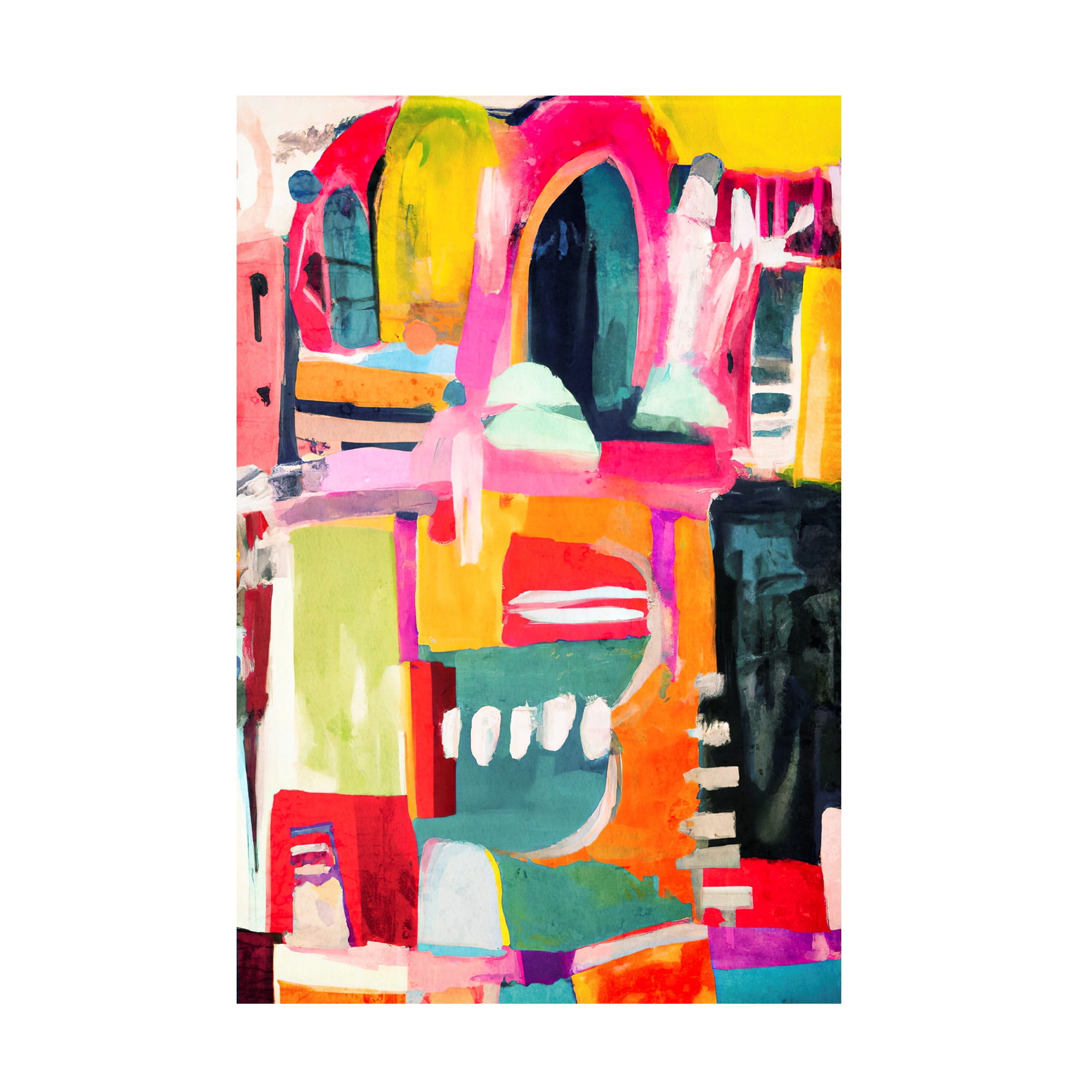 Canvas Wall Art - Tom Quartermaine 'Vibrant Abstract Painting Art' Wall Art for Living Room, Bedroom, or Office Décor by Trademark Fine Art - 22 x 32 Inches