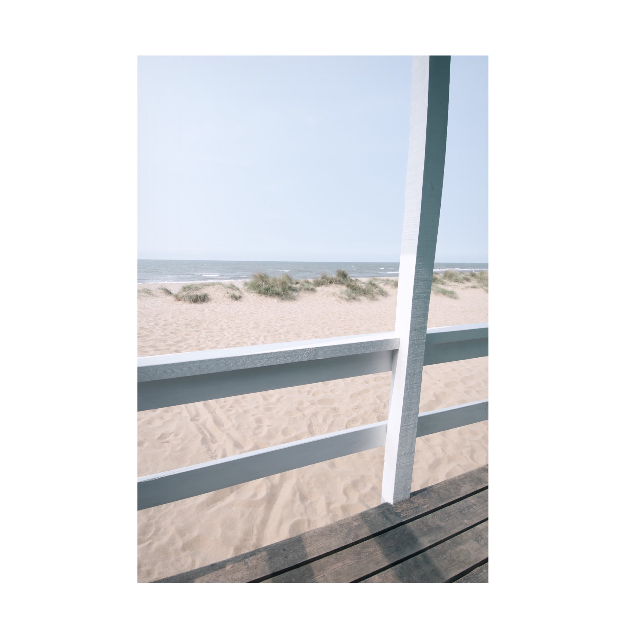 Canvas Wall Art - Tom Quartermaine 'View from Beach Hut' Wall Art for Living Room, Bedroom, or Office Décor by Trademark Fine Art - 30 x 47 Inches