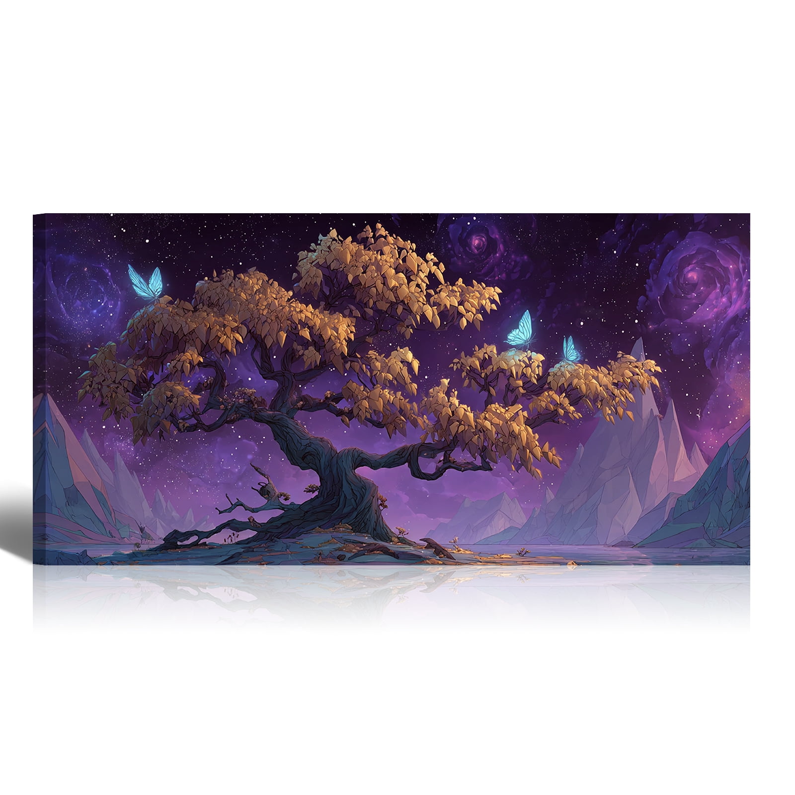 Canvas Wall Art Tree of Life - Large Abstract Canvas Prints with Colorful Graffiti Tree, Modern Nature Landscape Painting for Living Room Bedroom Decor
