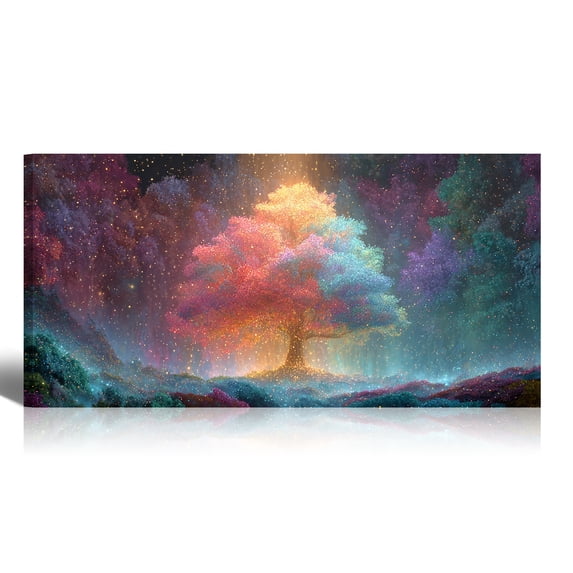 Large Tree of Life Canvas Wall Art, Abstract Canvas Prints Fantasy Landscape Paintings, Oversized Nature Pictures Artwork for Modern Home Decoration