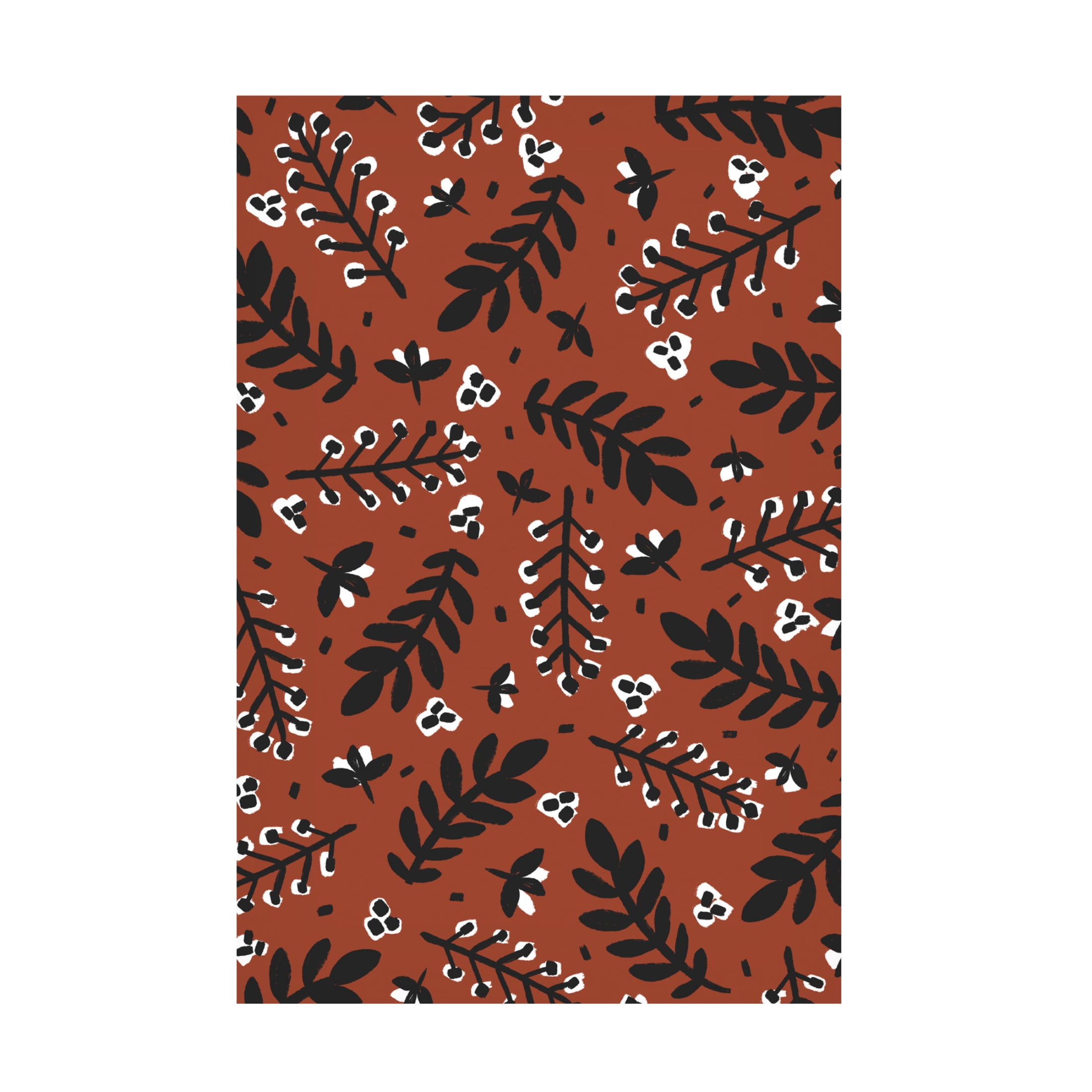 Canvas Wall Art - Treechild 'Banches And Berries (Brown)' Wall Art for Living Room, Bedroom, or Office D?cor by Trademark Fine Art - 12 x 19 Inches