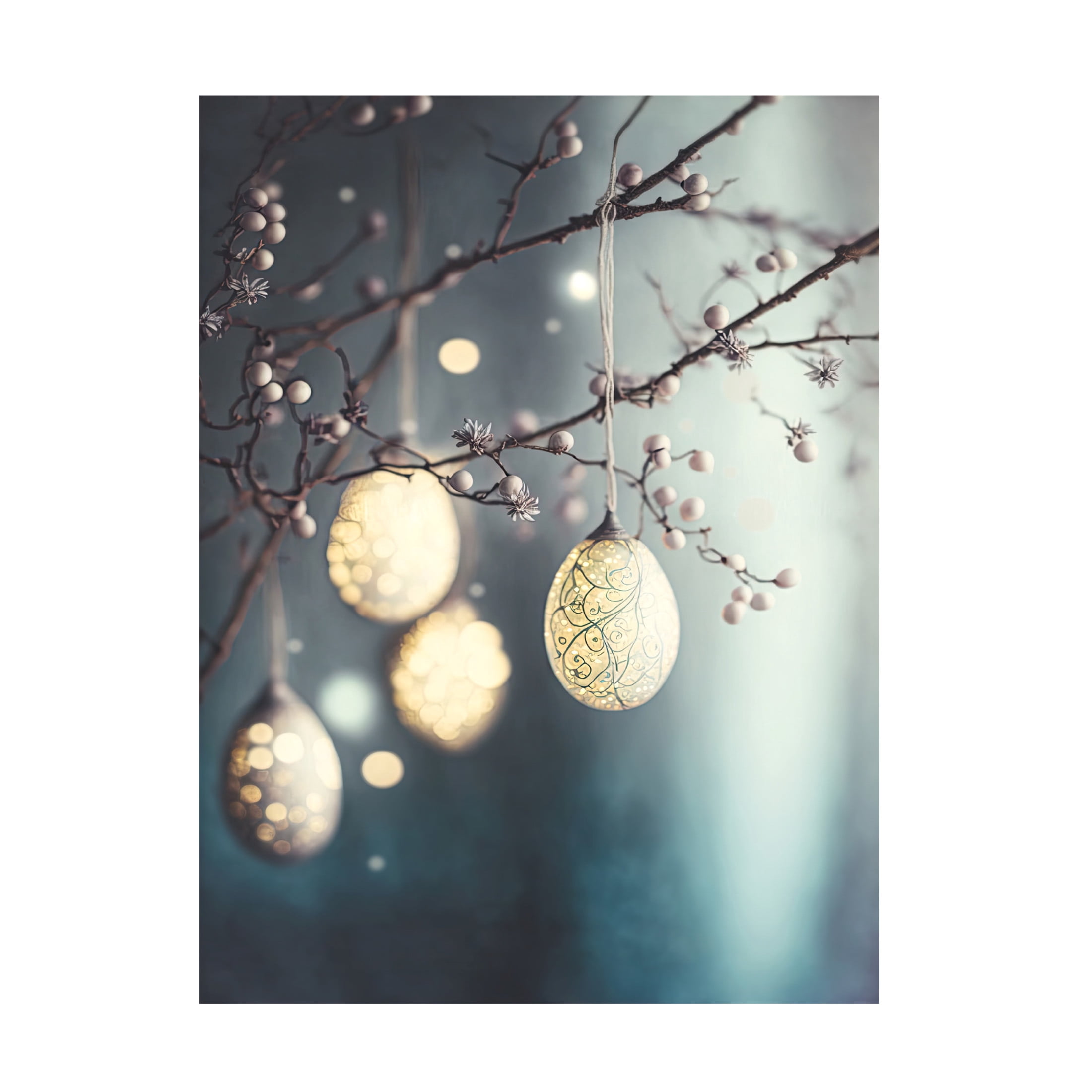 Canvas Wall Art - Treechild 'Beautiful Easter Eggs' Wall Art for Living Room, Bedroom, or Office D?cor by Trademark Fine Art - 14 x 19 Inches
