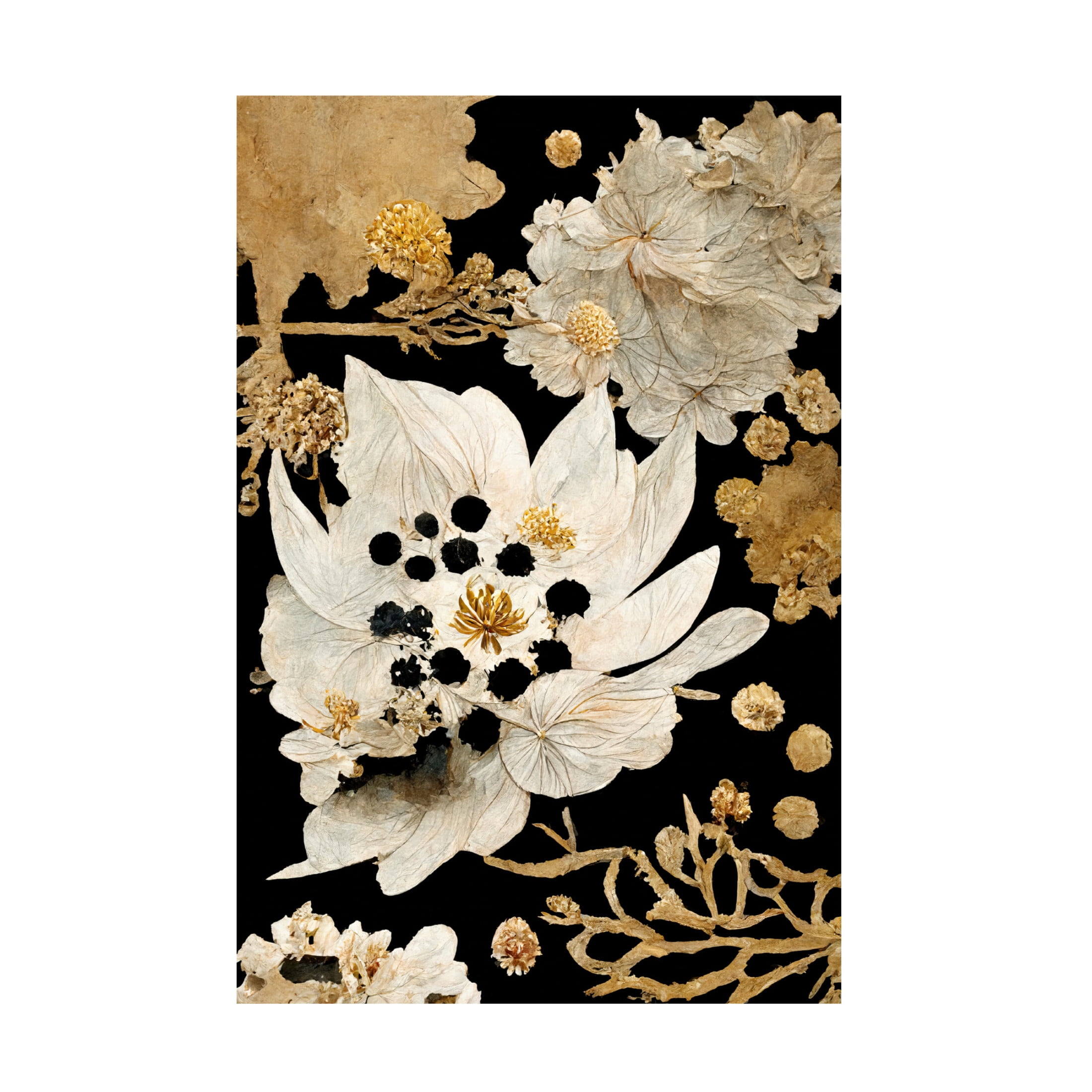 Canvas Wall Art - Treechild 'Beige Dry Flowers' Wall Art for Living Room, Bedroom, or Office D?cor by Trademark Fine Art - 22 x 32 Inches