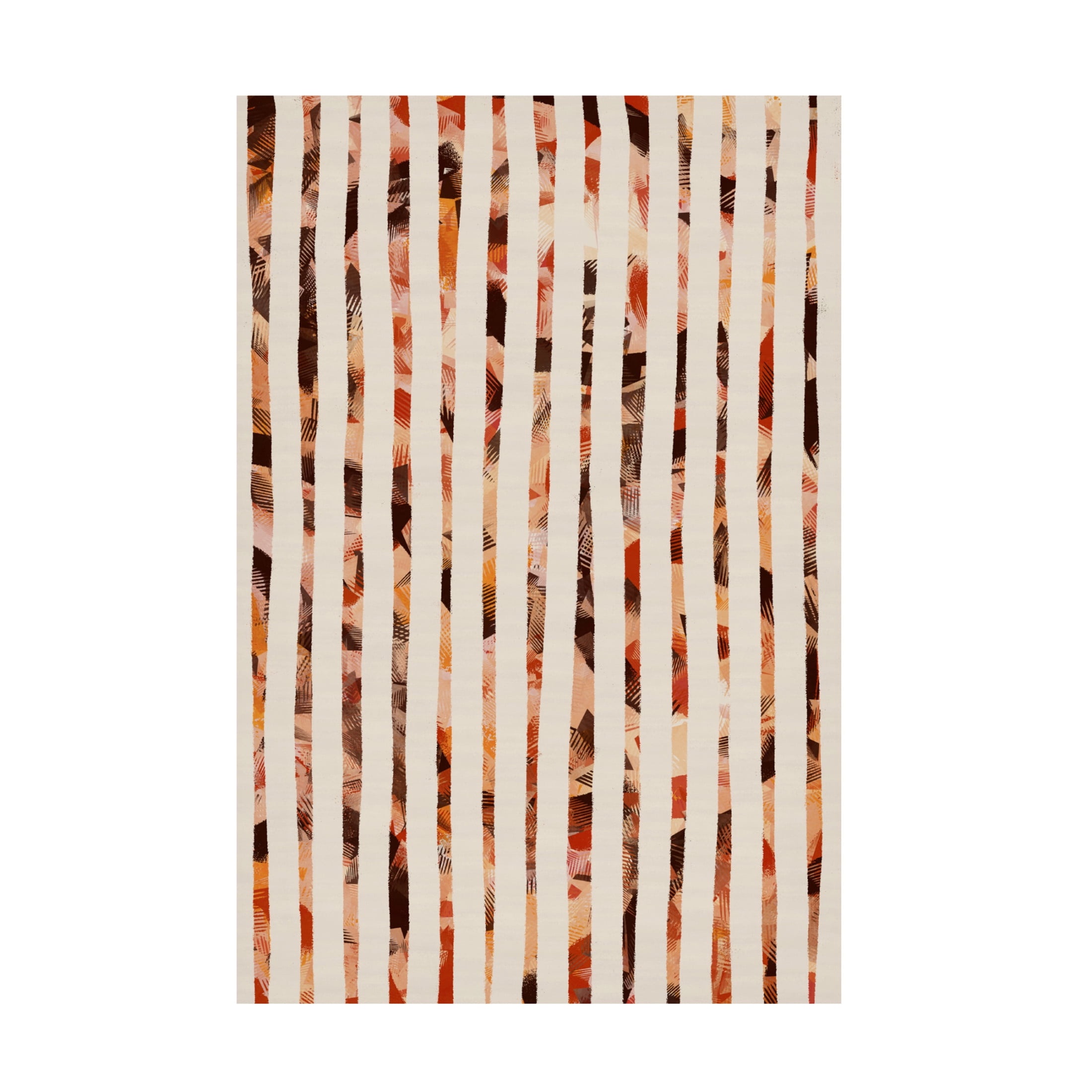 Canvas Wall Art - Treechild 'Beige Stripes Pattern' Wall Art for Living Room, Bedroom, or Office D?cor by Trademark Fine Art - 16 x 24 Inches