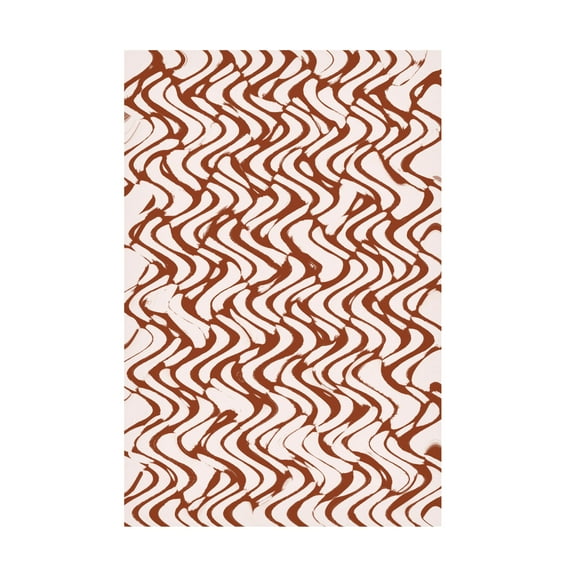 Canvas Wall Art - Treechild 'Beige Wavey Zig Zag Pattern' Wall Art for Living Room, Bedroom, or Office D?cor by Trademark Fine Art - 30 x 47 Inches