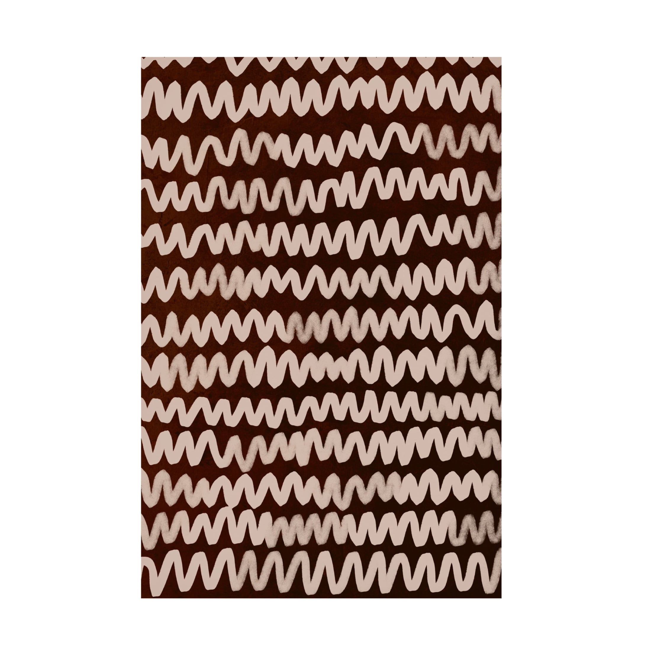 Canvas Wall Art - Treechild 'Beige ZigZag on Rusty Color Pattern' Wall Art for Living Room, Bedroom, or Office D?cor by Trademark Fine Art - 22 x 32 Inches
