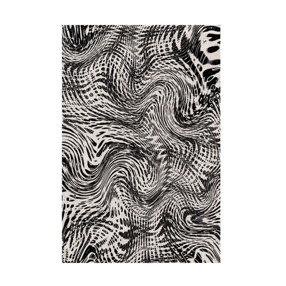 Canvas Wall Art - Treechild 'Black And White Net Pattern' Wall Art for Living Room, Bedroom, or Office D?cor by Trademark Fine Art - 16 x 24 Inches