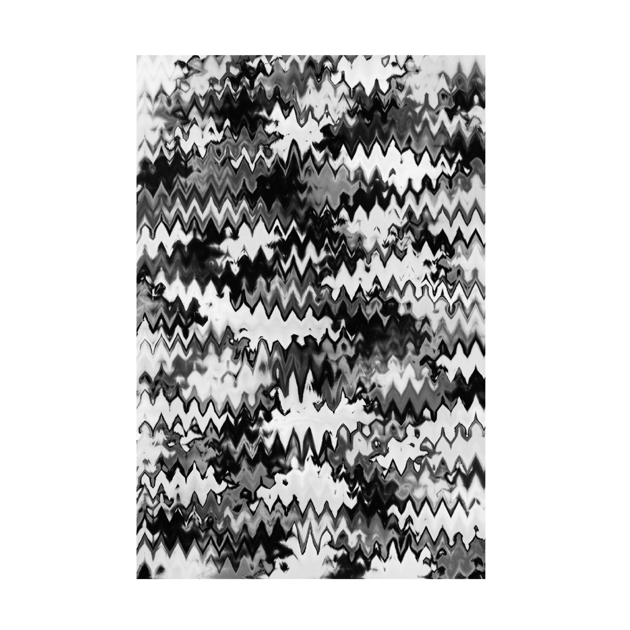 Canvas Wall Art - Treechild 'Black And White Zig Zag Pattern' Wall Art for Living Room, Bedroom, or Office D?cor by Trademark Fine Art - 16 x 24 Inches