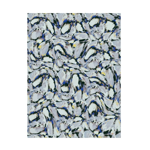 Canvas Wall Art - Treechild 'Blue Ice Flowers Pattern' Wall Art for Living Room, Bedroom, or Office D?cor by Trademark Fine Art - 35 x 47 Inches