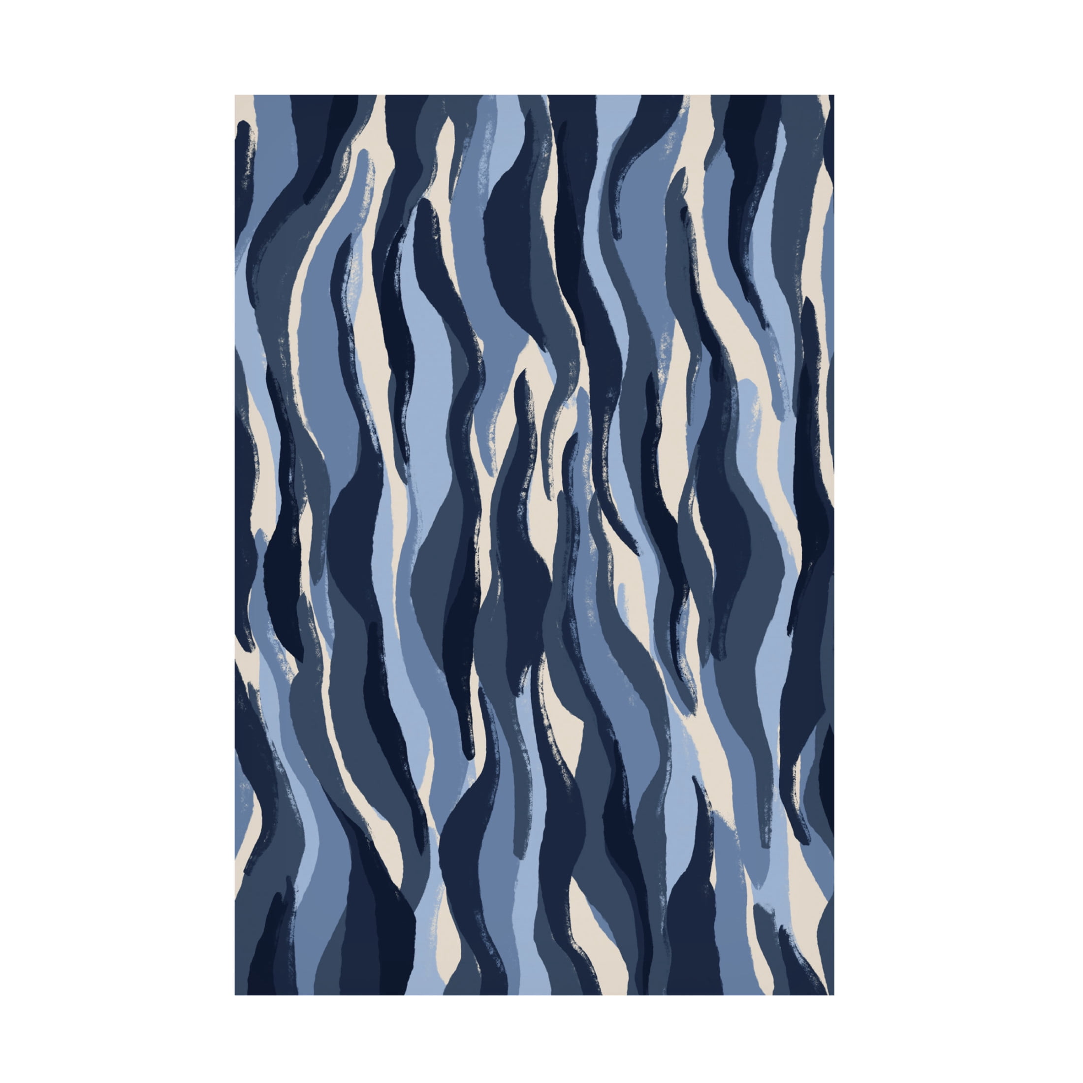Canvas Wall Art - Treechild 'Blue Tiger Pattern' Wall Art for Living Room, Bedroom, or Office Décor by Trademark Fine Art - 30 x 47 Inches