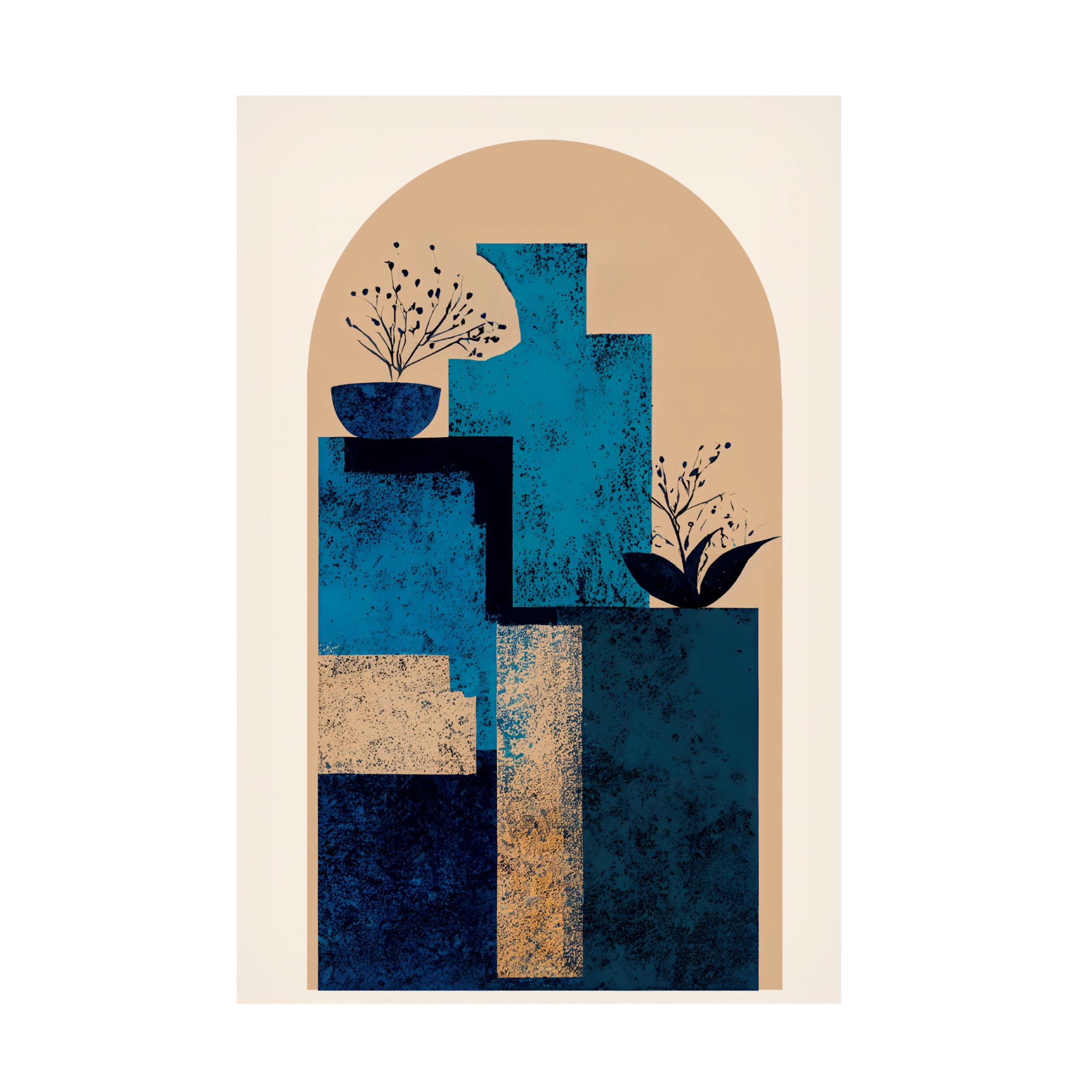 Canvas Wall Art - Treechild 'Blue Vase' Wall Art for Living Room, Bedroom, or Office D?cor by Trademark Fine Art - 30 x 47 Inches