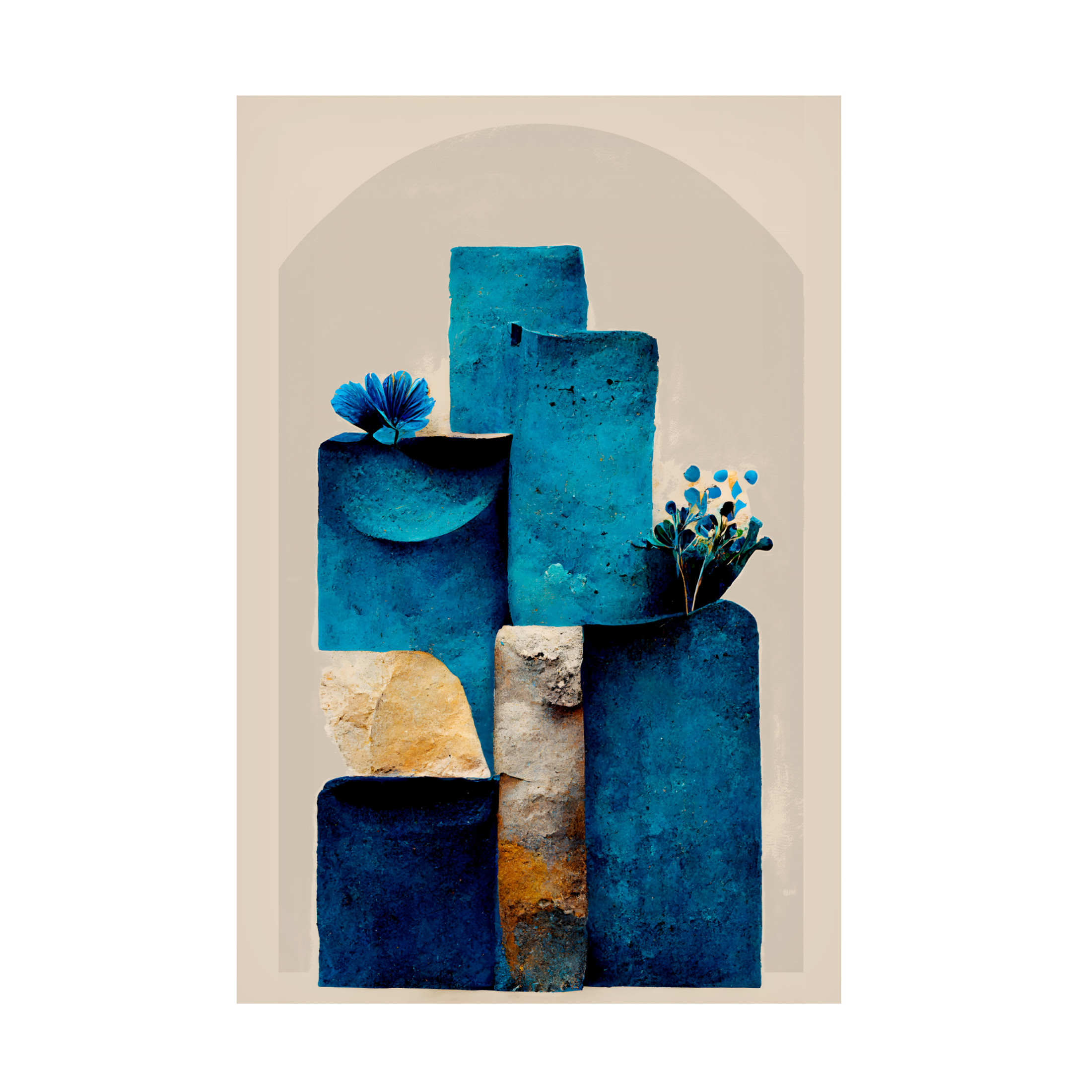 Canvas Wall Art - Treechild 'Blue Wall' Wall Art for Living Room, Bedroom, or Office D?cor by Trademark Fine Art - 30 x 47 Inches