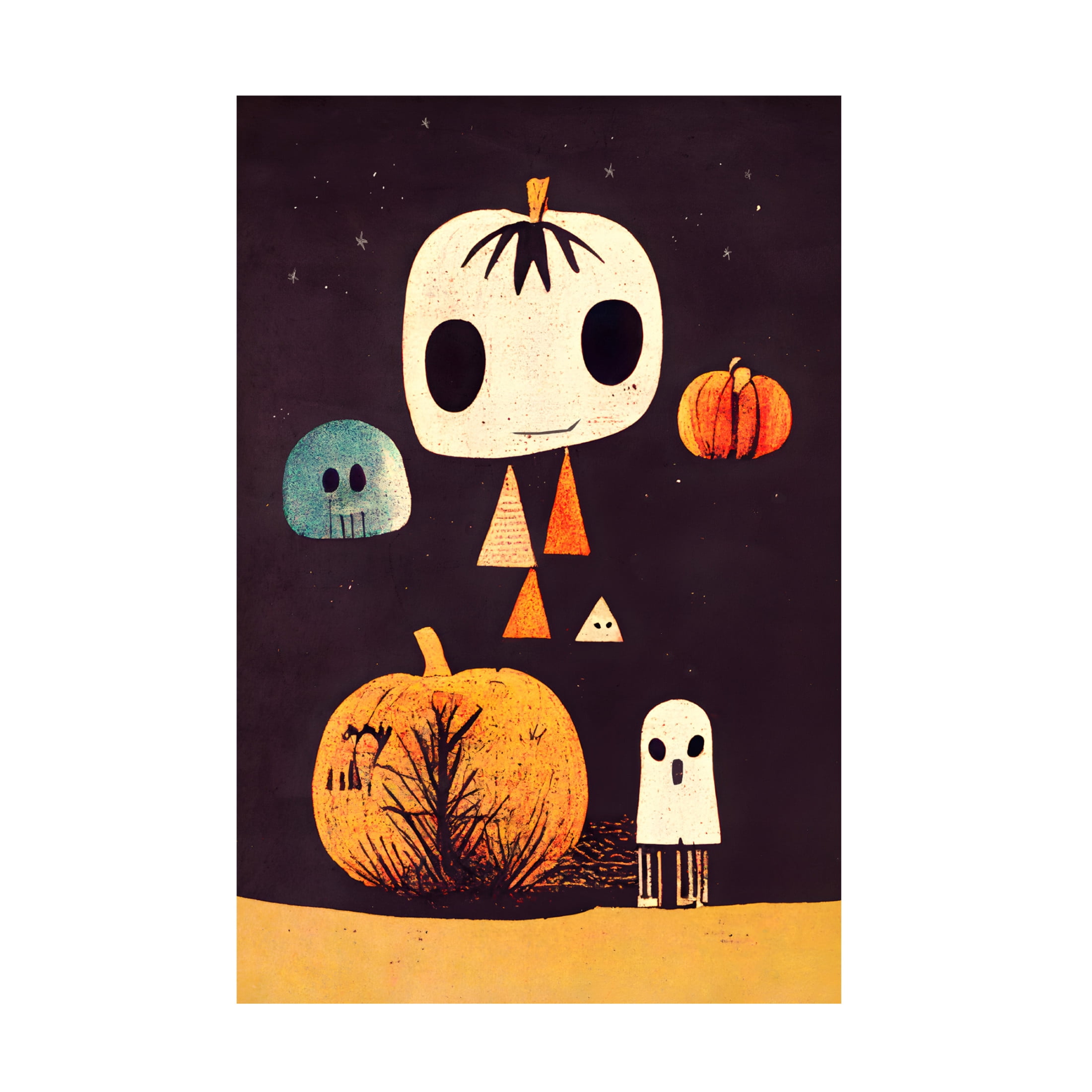 Canvas Wall Art - Treechild 'Boo!' Wall Art for Living Room, Bedroom, or Office D?cor by Trademark Fine Art - 30 x 47 Inches