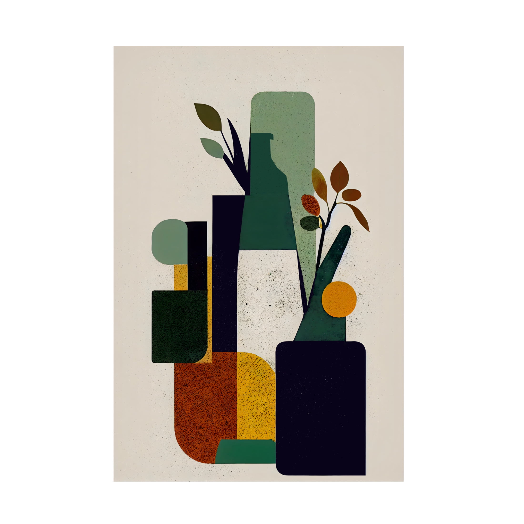 Canvas Wall Art - Treechild 'Bottle and Plant' Wall Art for Living Room, Bedroom, or Office D?cor by Trademark Fine Art - 30 x 47 Inches