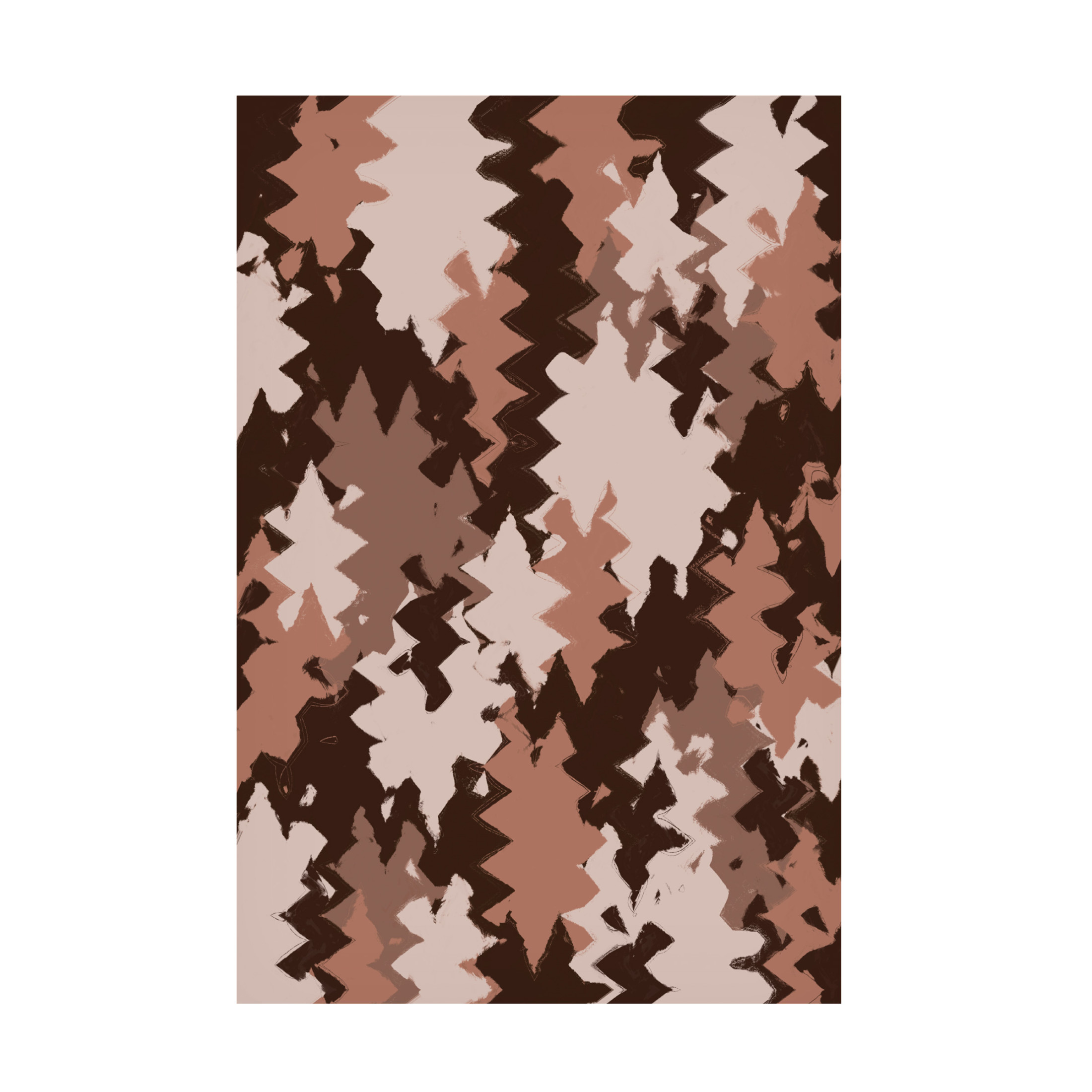 Canvas Wall Art - Treechild 'Brown Beige Zig Zag Pattern' Wall Art for Living Room, Bedroom, or Office D?cor by Trademark Fine Art - 16 x 24 Inches