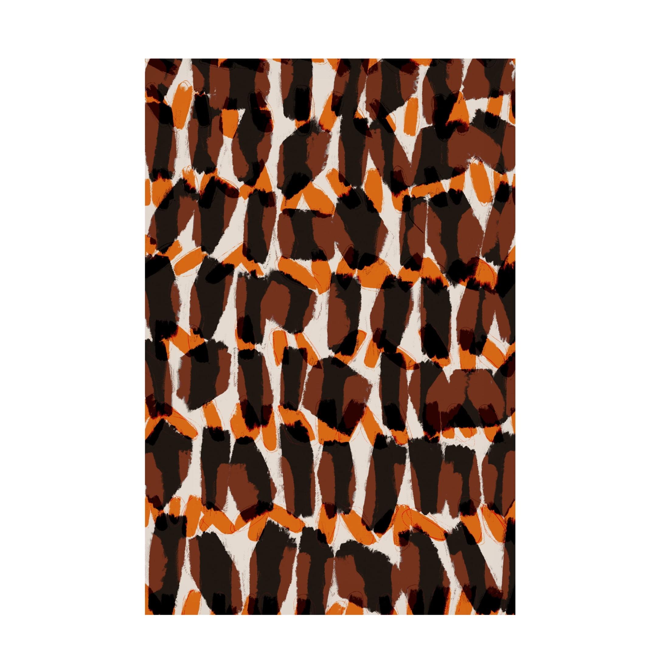 Canvas Wall Art - Treechild 'Brown Orange Brush Strokes' Wall Art for Living Room, Bedroom, or Office D?cor by Trademark Fine Art - 16 x 24 Inches