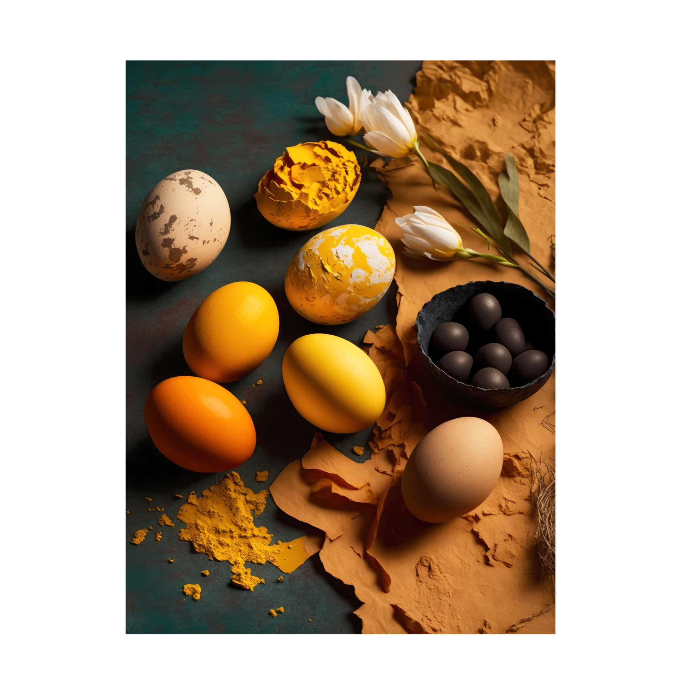 Canvas Wall Art - Treechild 'Colored Eggs' Wall Art for Living Room, Bedroom, or Office D?cor by Trademark Fine Art - 35 x 47 Inches