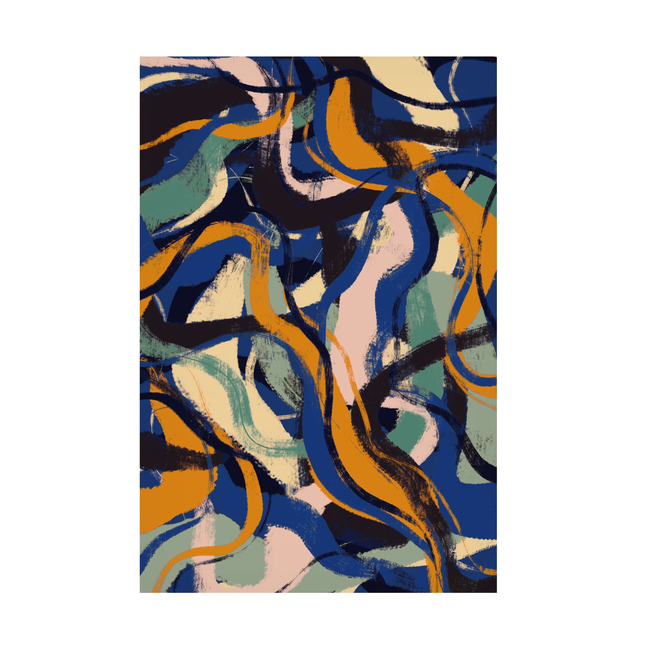 Canvas Wall Art - Treechild 'Colorful Strokes Pattern' Wall Art for Living Room, Bedroom, or Office D?cor by Trademark Fine Art - 30 x 47 Inches