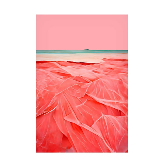 Canvas Wall Art - Treechild 'Coral Beach' Wall Art for Living Room, Bedroom, or Office D?cor by Trademark Fine Art - 30 x 47 Inches