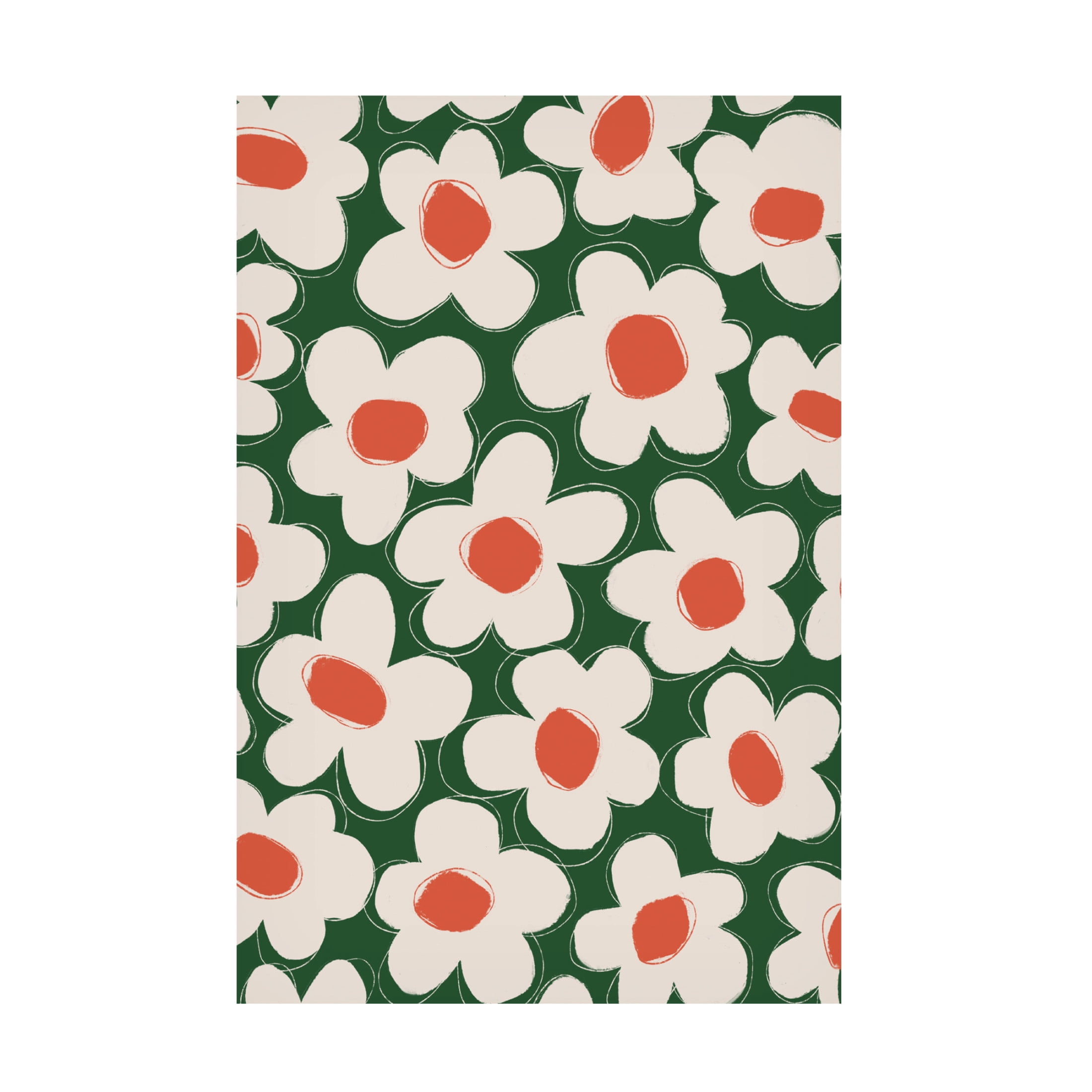 Canvas Wall Art - Treechild 'Cute Beige Flower Pattern' Wall Art for Living Room, Bedroom, or Office D?cor by Trademark Fine Art - 12 x 19 Inches
