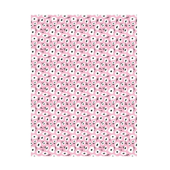 Canvas Wall Art - Treechild 'Cute Flowers On Pink' Wall Art for Living Room, Bedroom, or Office D?cor by Trademark Fine Art - 14 x 19 Inches