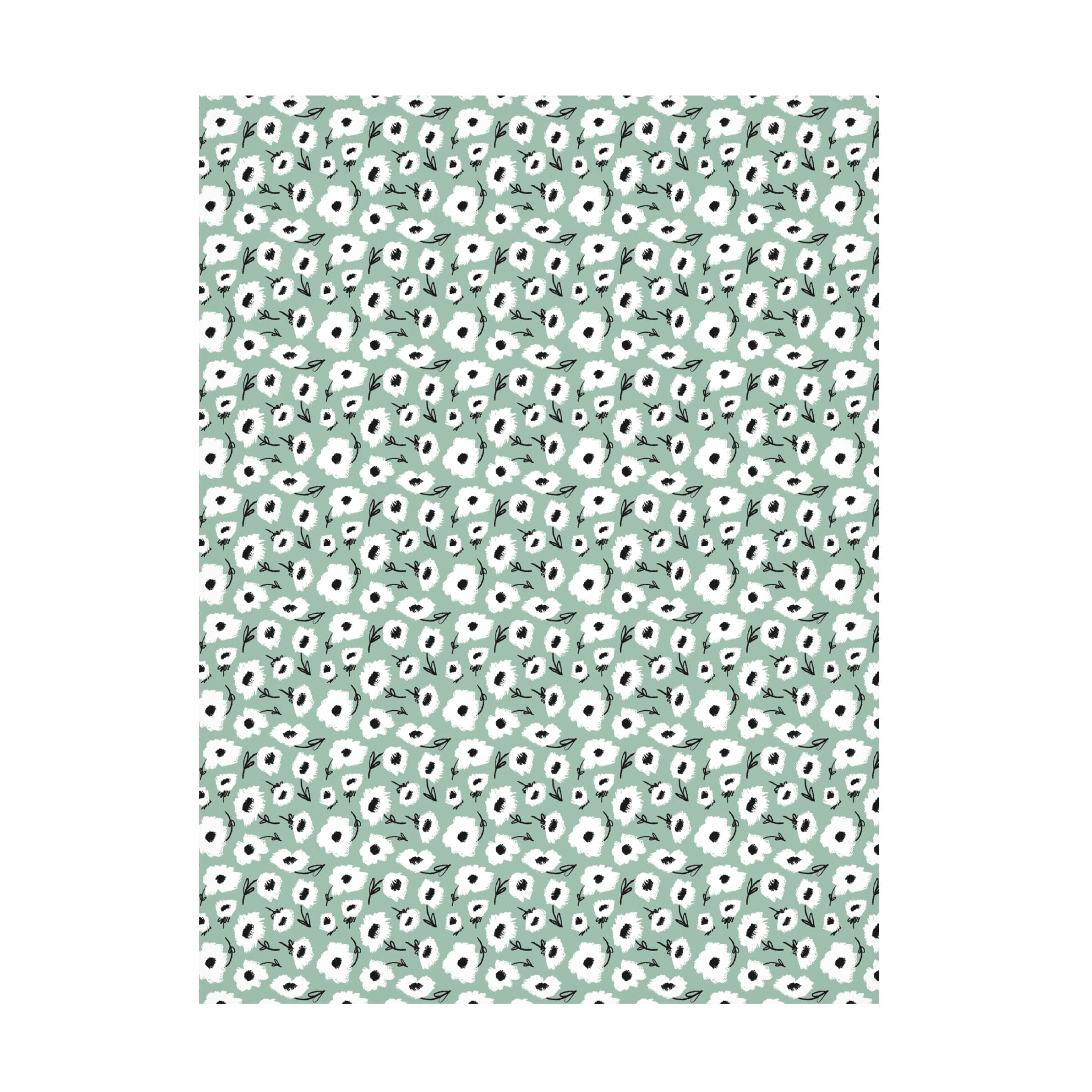 Canvas Wall Art - Treechild 'Cute Flowers on Mint' Wall Art for Living Room, Bedroom, or Office D?cor by Trademark Fine Art - 24 x 32 Inches