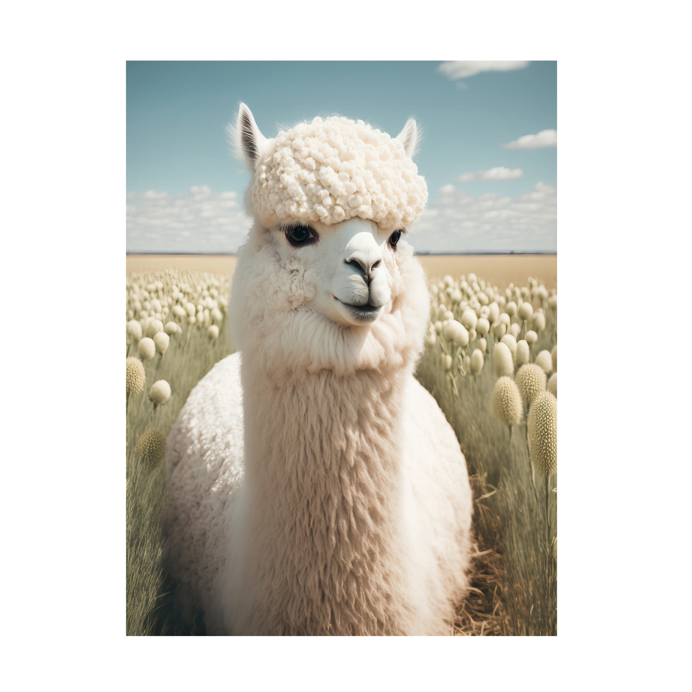 Canvas Wall Art - Treechild 'Cute Llama' Wall Art for Living Room, Bedroom, or Office D?cor by Trademark Fine Art - 35 x 47 Inches