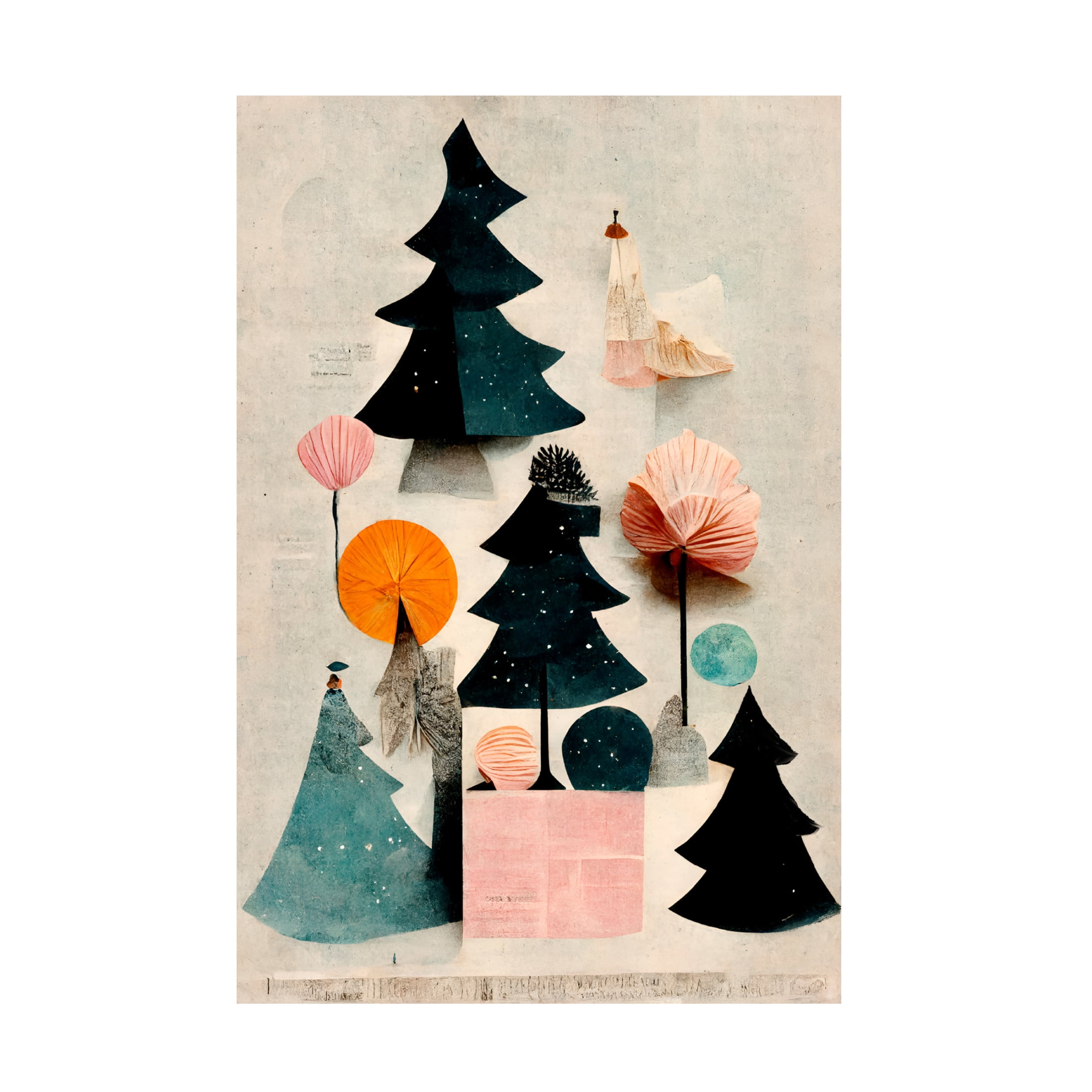 Canvas Wall Art - Treechild 'Cute Pine Tree Composition' Wall Art for Living Room, Bedroom, or Office D?cor by Trademark Fine Art - 22 x 32 Inches