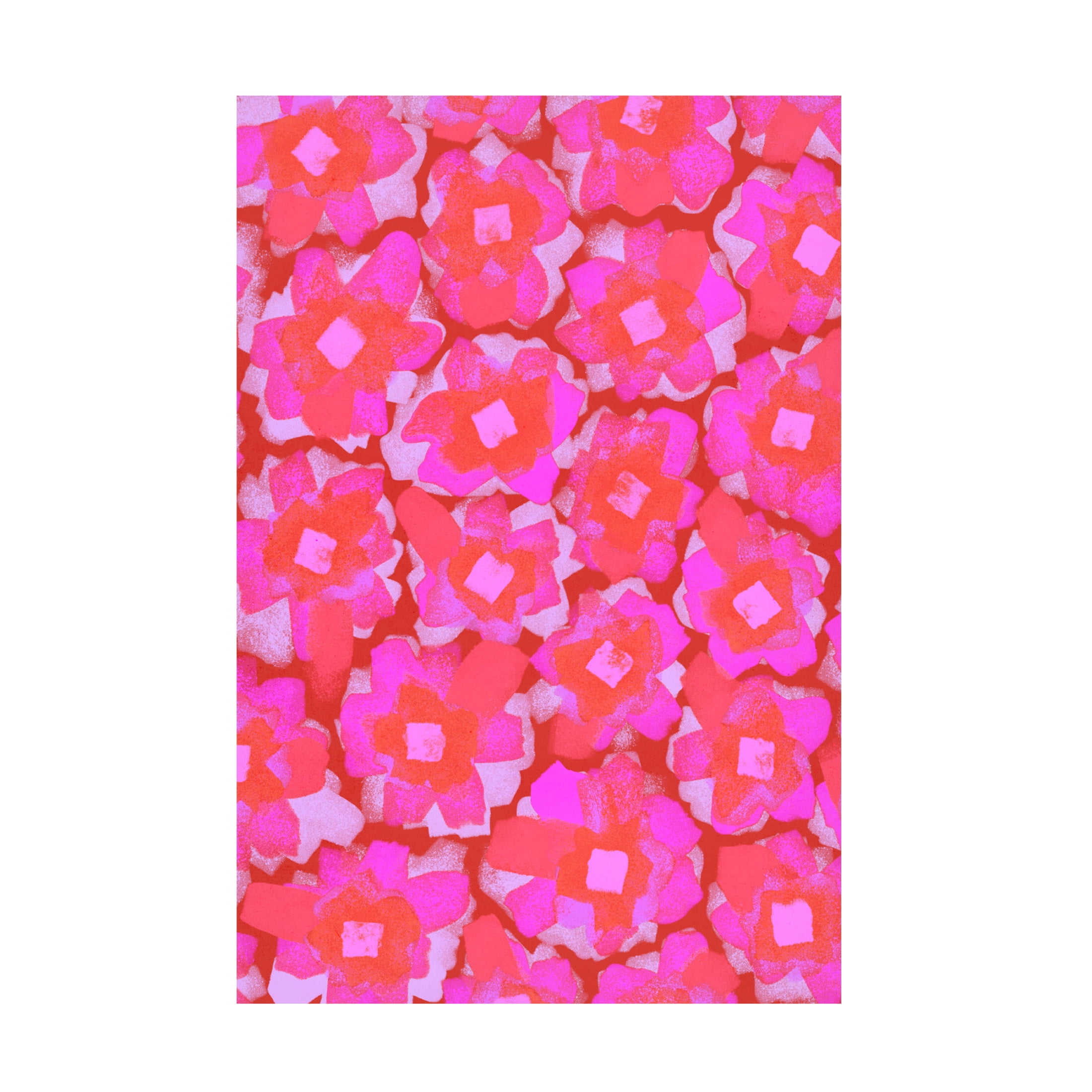 Canvas Wall Art - Treechild 'Cute Pink Blossom Pattern' Wall Art for Living Room, Bedroom, or Office D?cor by Trademark Fine Art - 22 x 32 Inches