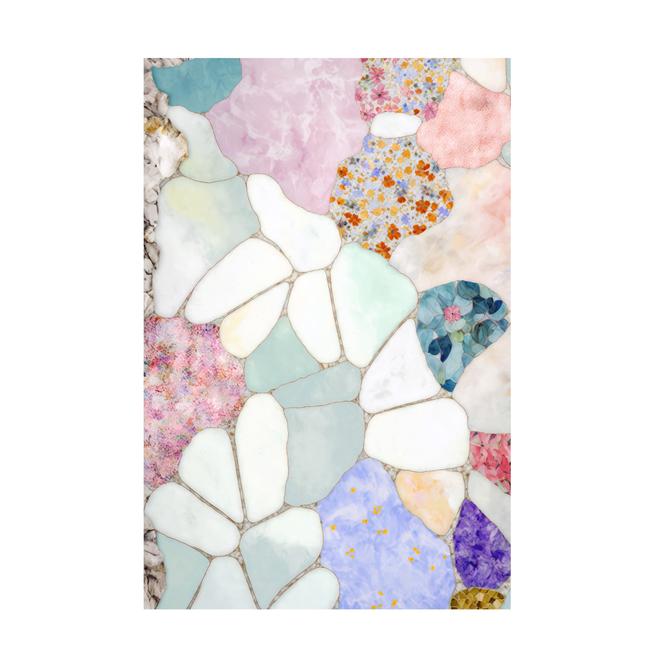 Canvas Wall Art - Treechild 'Floral Mosaic' Wall Art for Living Room, Bedroom, or Office D?cor by Trademark Fine Art - 22 x 32 Inches
